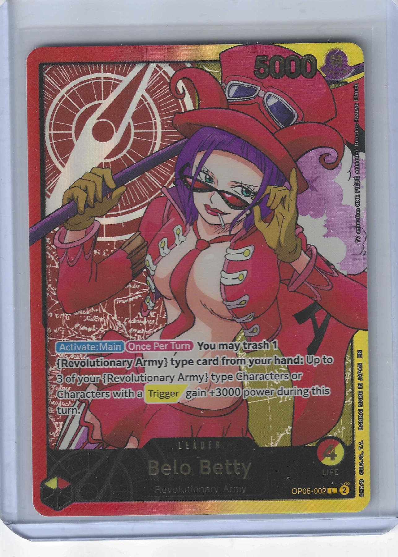 Belo Betty OP05-002 Awakening of the New Era front card photo in PokeToGrade pregrading report