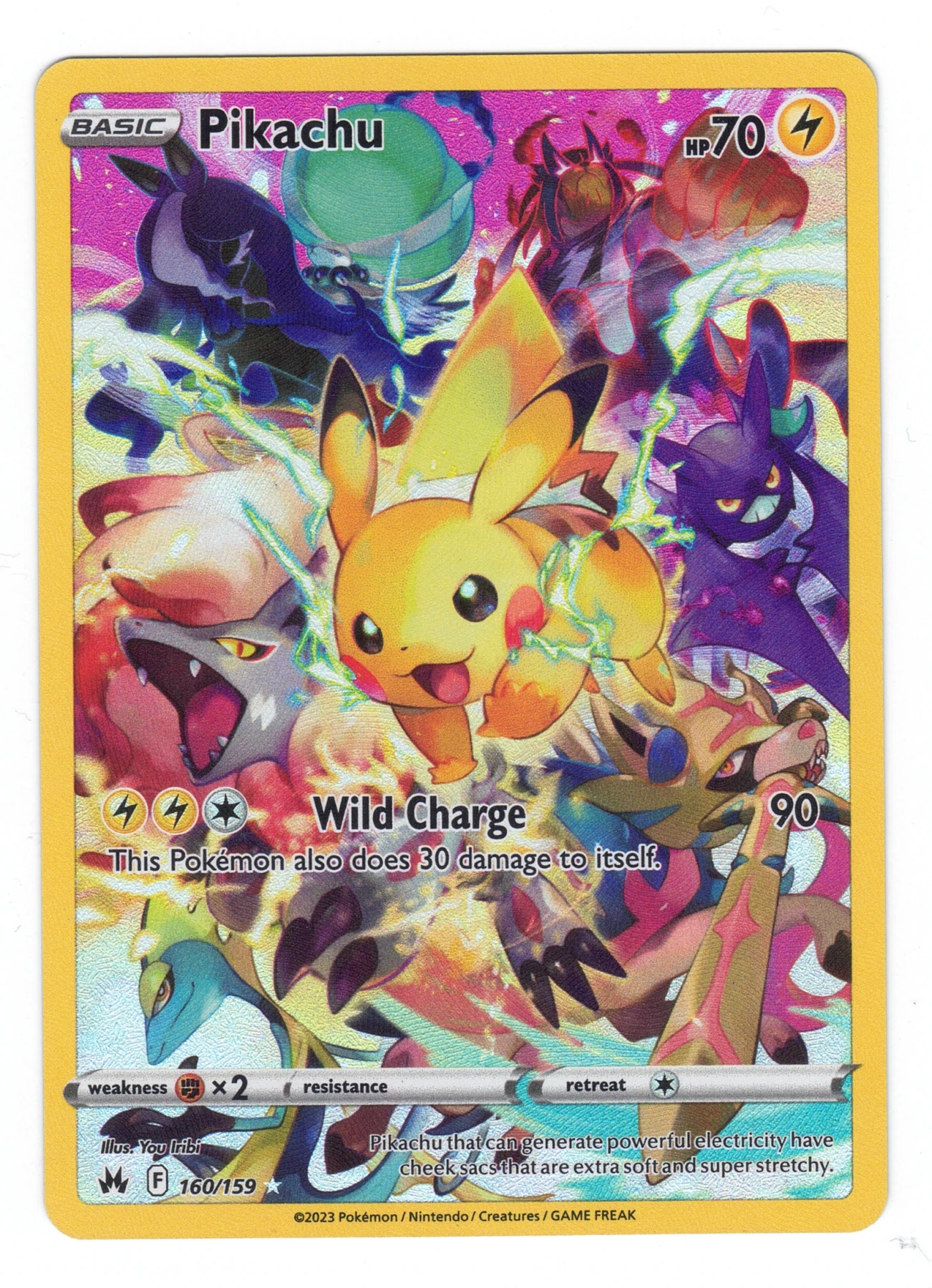 Pikachu 160/159 Crown Zenith front card photo in PokeToGrade pregrading report