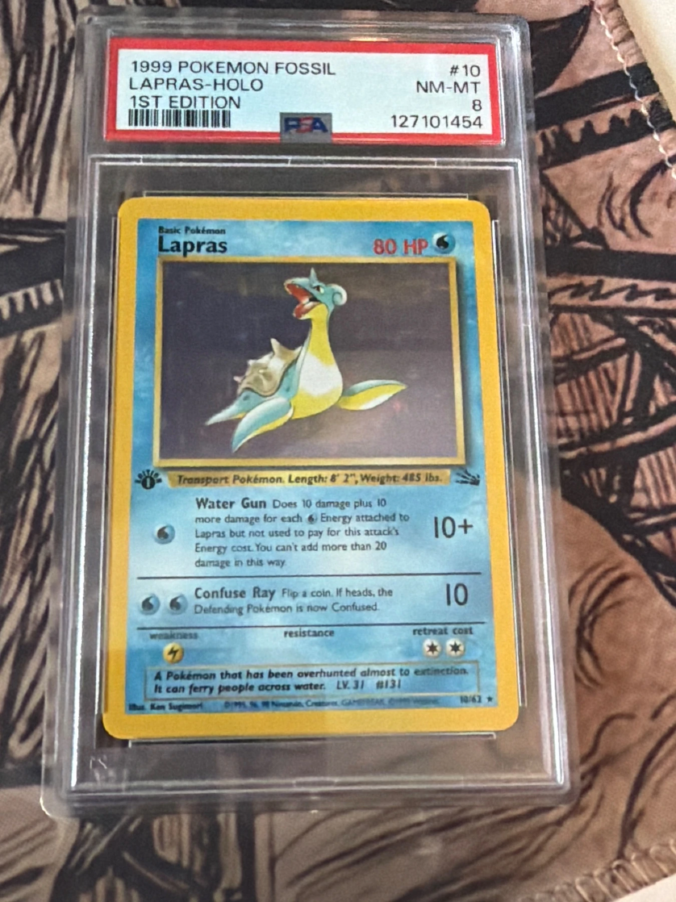 Lapras 010/62 Fossil front card photo in PokeToGrade pregrading report