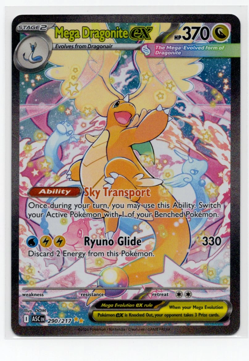 Mega Dragonite ex 290/217 Ascended Heroes front card photo in PokeToGrade pregrading report