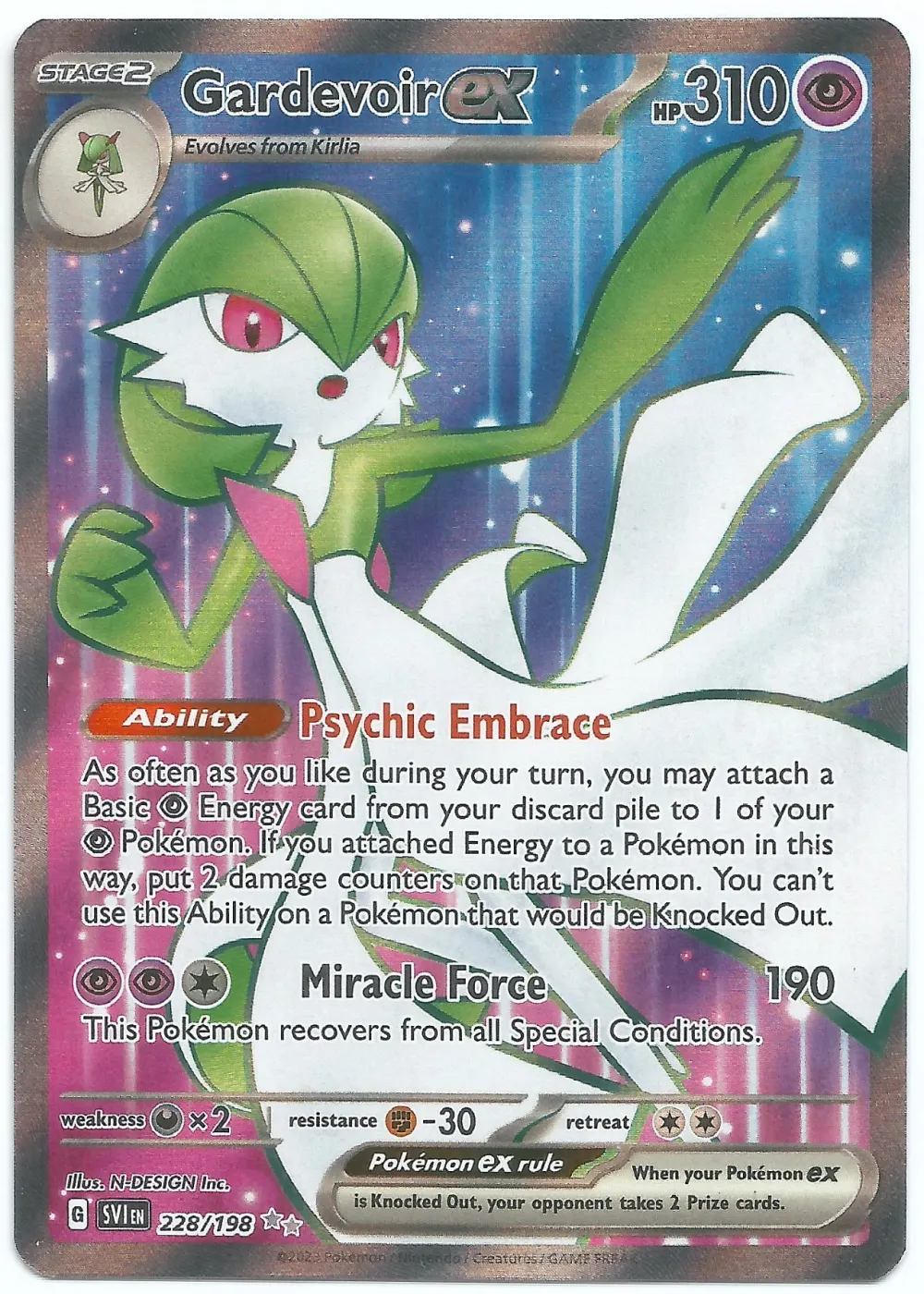 Gardevoir ex 228/198 Scarlet & Violet front card photo in PokeToGrade pregrading report