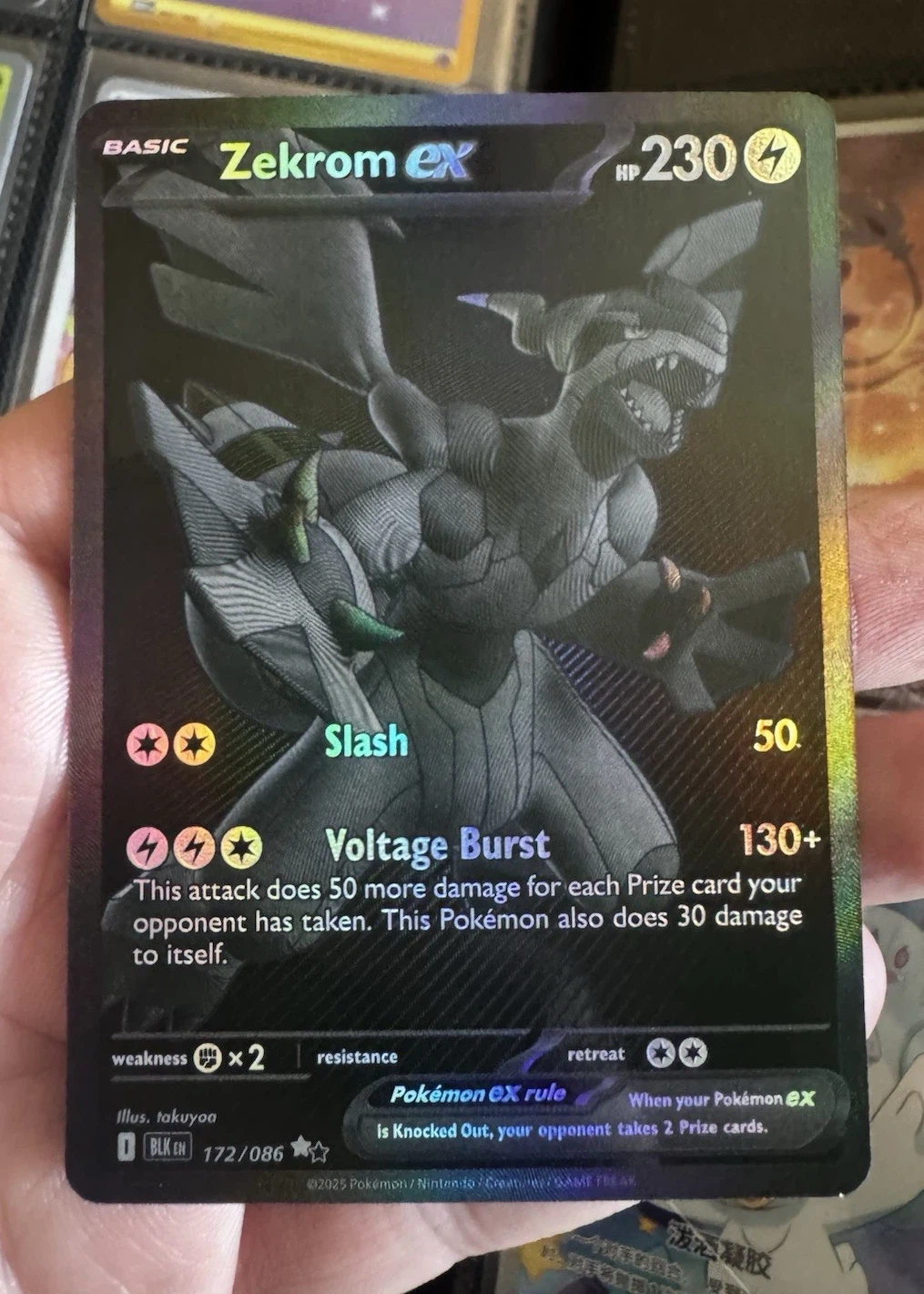 Zekrom ex 172/86 Black Bolt front card photo in PokeToGrade pregrading report