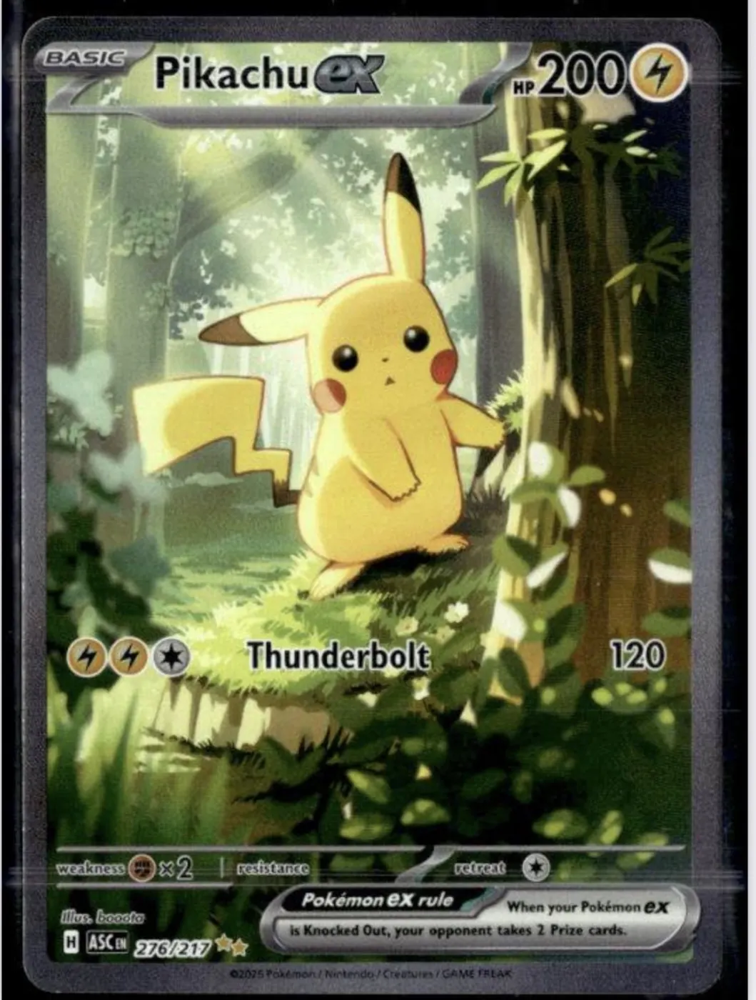 Pikachu ex 276/217 Ascended Heroes front card photo in PokeToGrade pregrading report