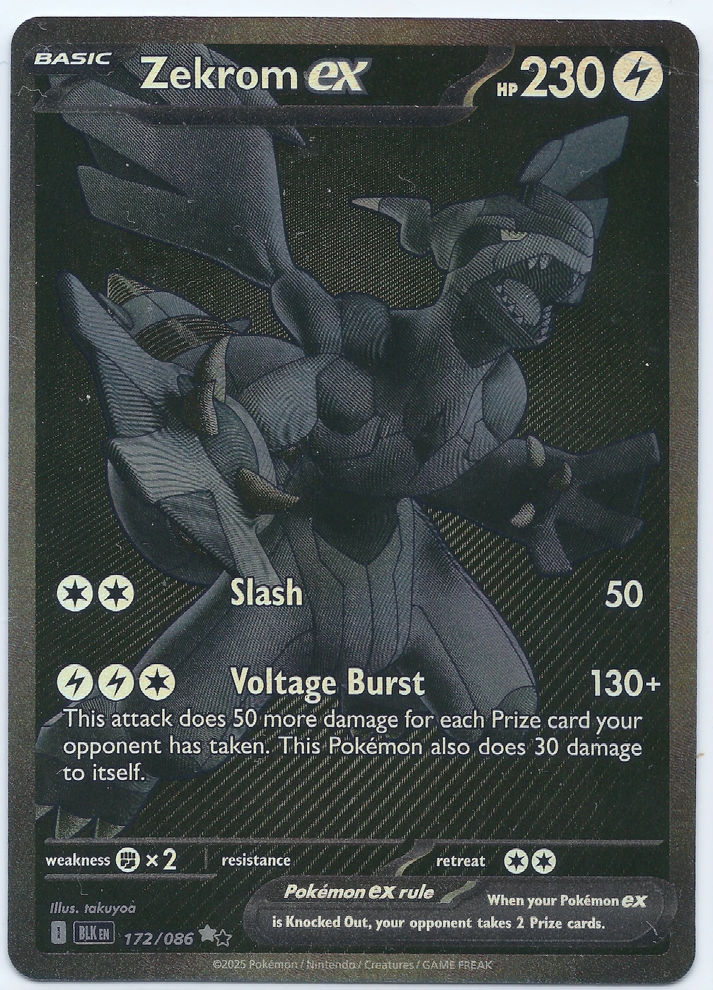Zekrom ex 172/86 Black Bolt front card photo in PokeToGrade pregrading report