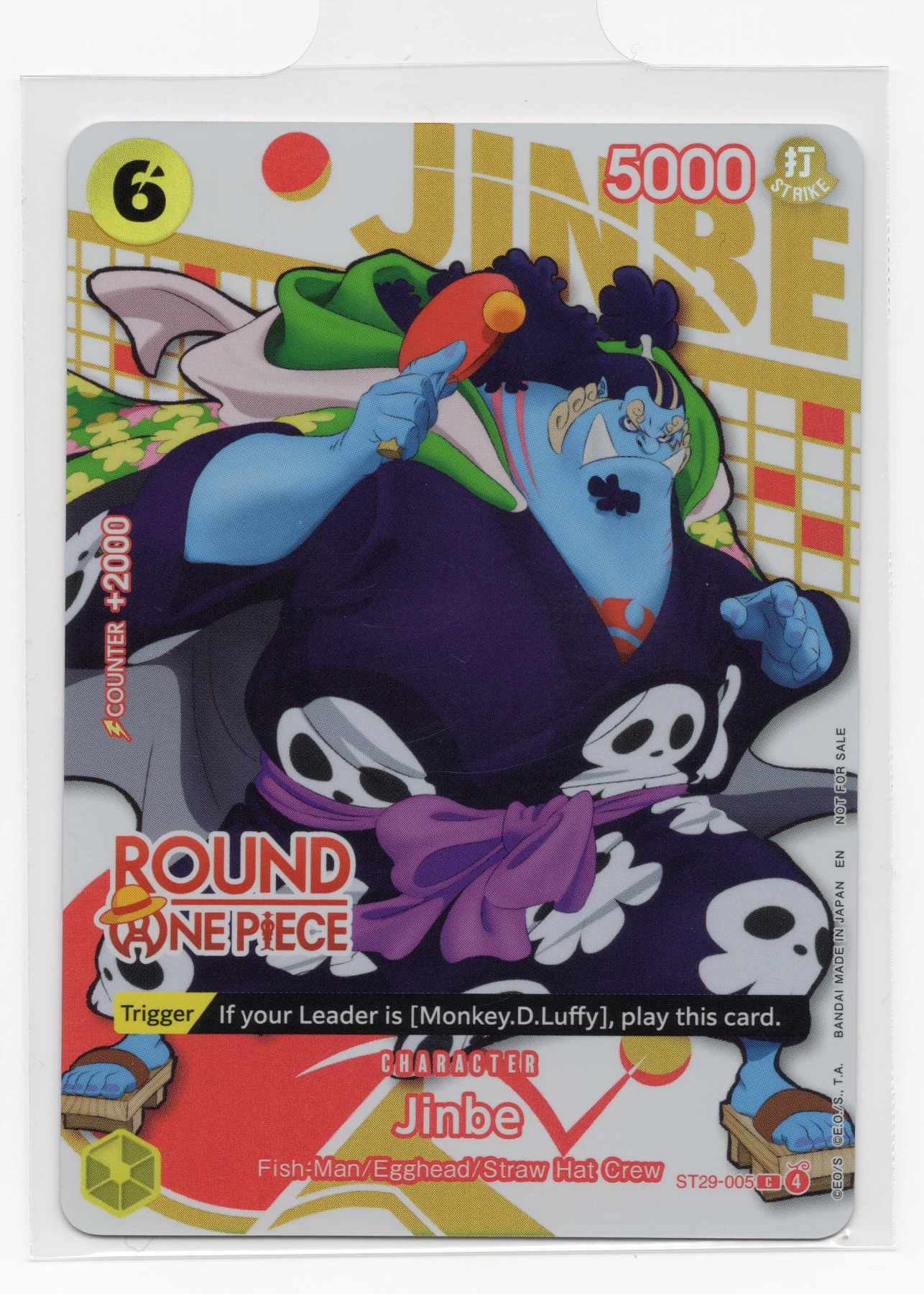 Jinbe ST29-005 One Piece Promotion Cards front card photo in PokeToGrade pregrading report