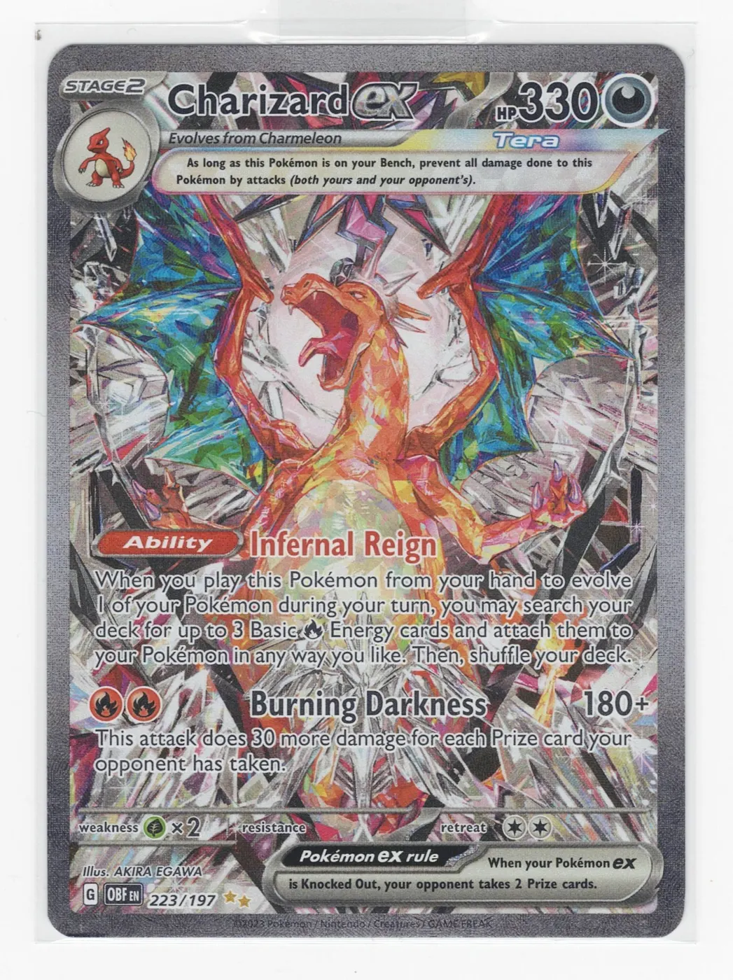 Charizard ex 223/197 Obsidian Flames front card photo in PokeToGrade pregrading report
