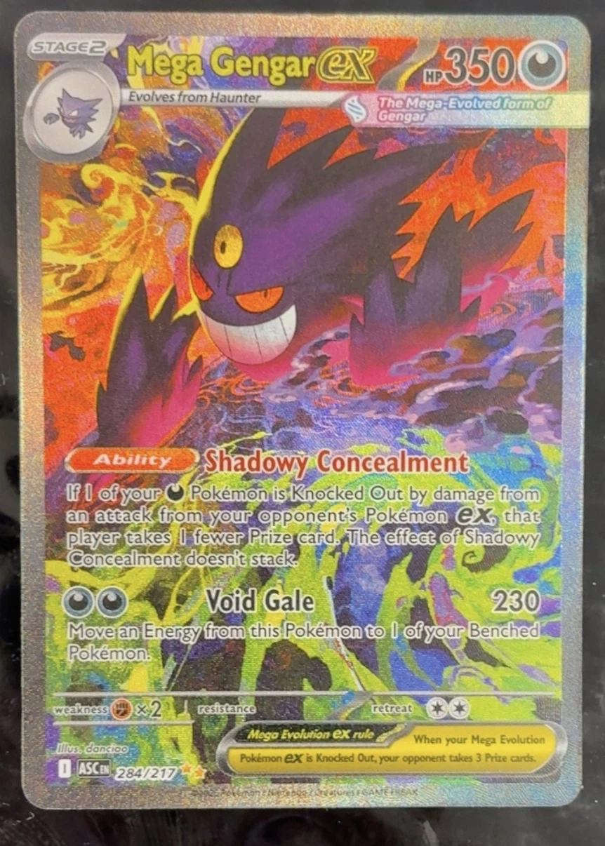 Mega Gengar ex 284/217 Ascended Heroes front card photo in PokeToGrade pregrading report