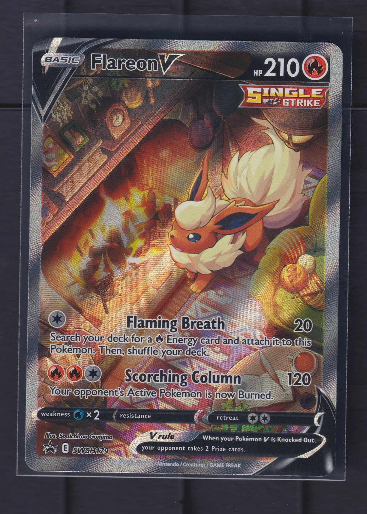 Flareon V SWSH179/307 SWSH Black Star Promos front card photo in PokeToGrade pregrading report