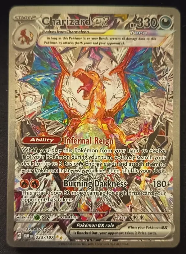 Charizard ex 223/197 Obsidian Flames front card photo in PokeToGrade pregrading report