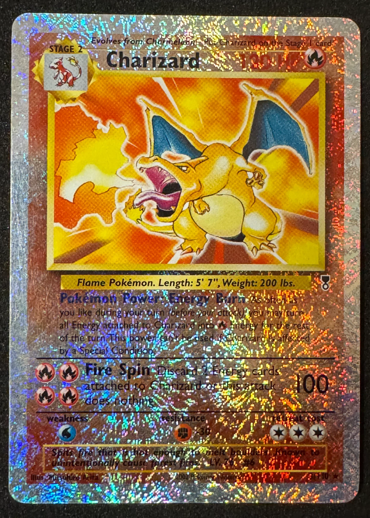 Charizard 003/110 · Reverse Holo Legendary Collection front card photo in PokeToGrade pregrading report