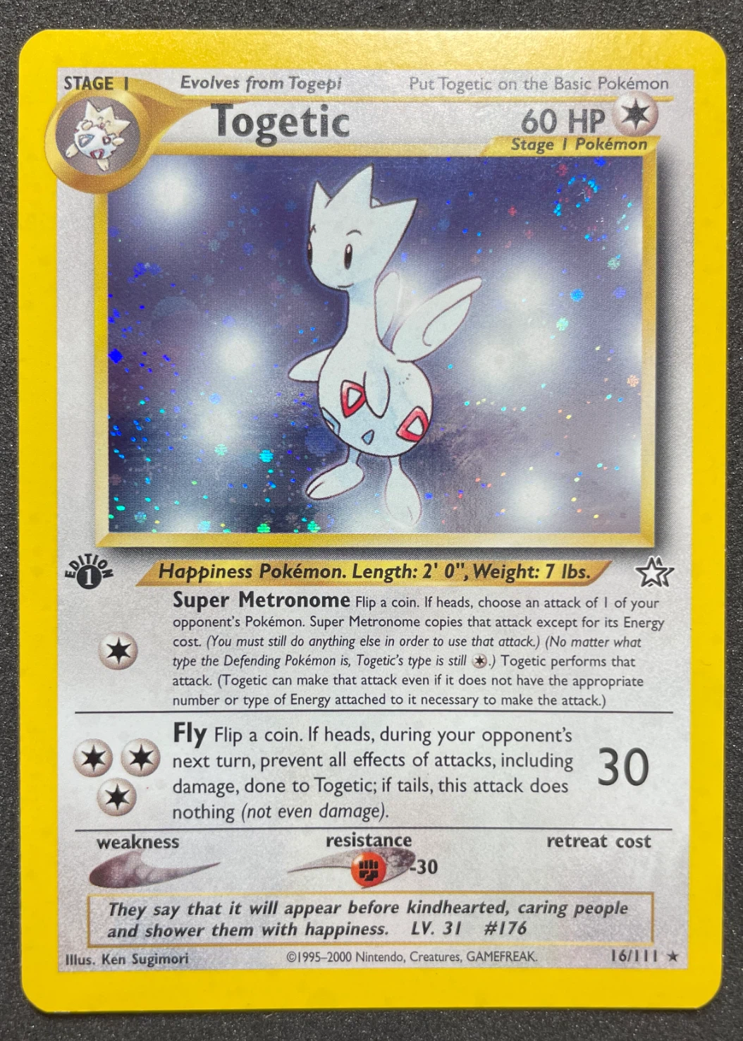 Togetic 016/111 Neo Genesis front card photo in PokeToGrade pregrading report