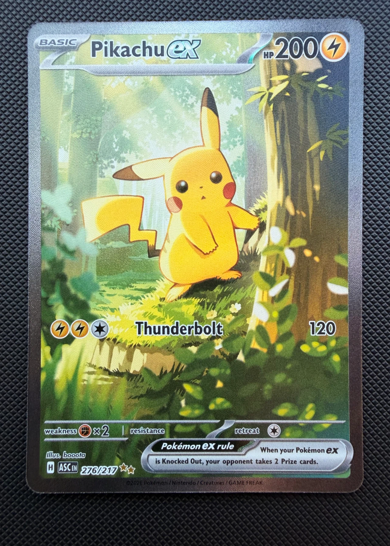 Pikachu ex 276/217 Ascended Heroes front card photo in PokeToGrade pregrading report