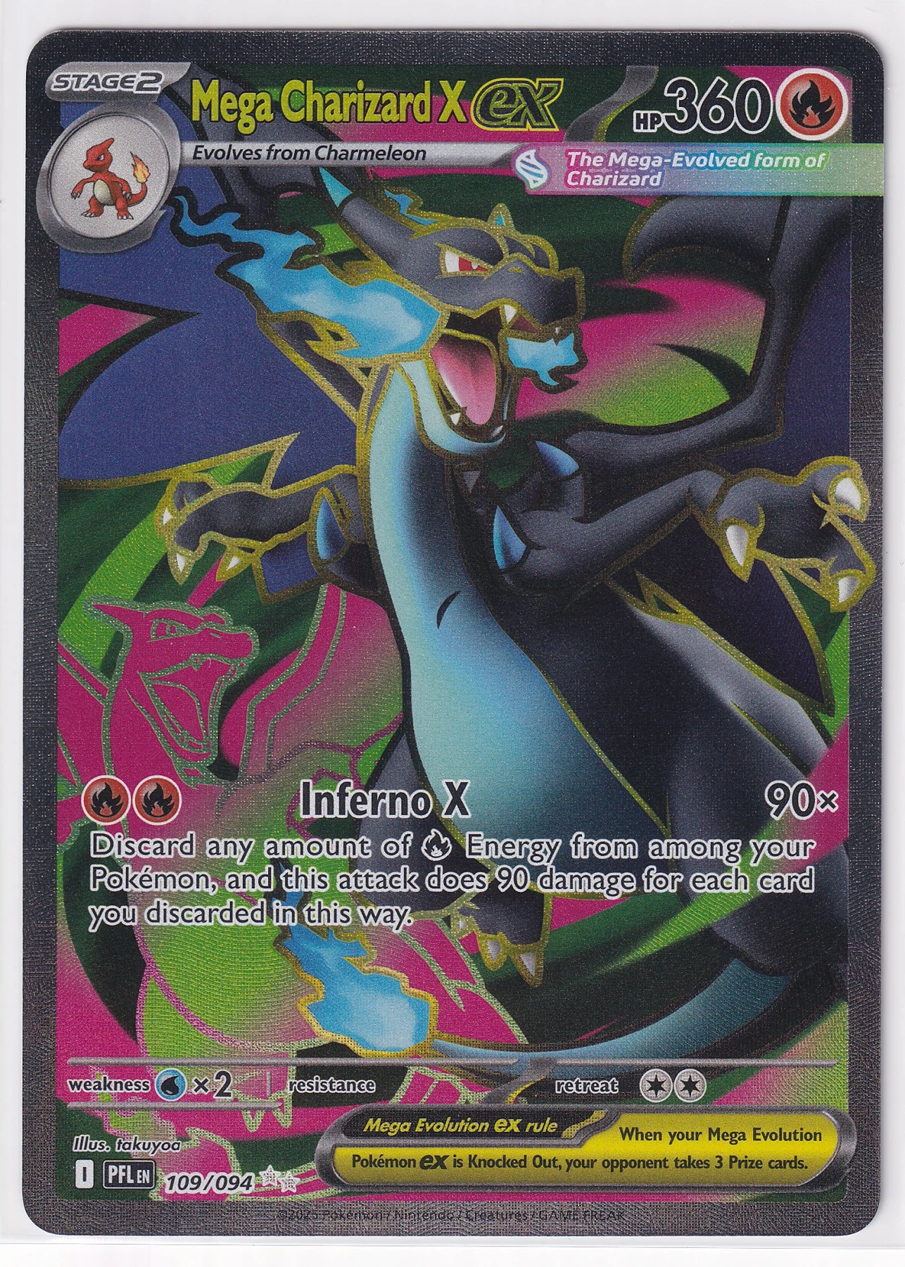 Mega Charizard X ex 109/94 Phantasmal Flames front card photo in PokeToGrade pregrading report