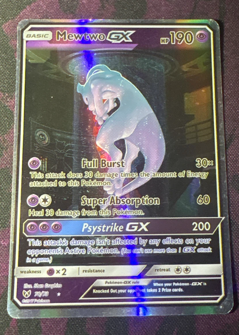 Mewtwo GX 078/73 Shining Legends front card photo in PokeToGrade pregrading report