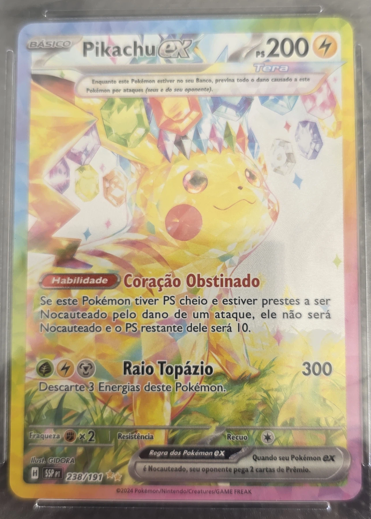 Pikachu ex 238/191 Surging Sparks front card photo in PokeToGrade pregrading report