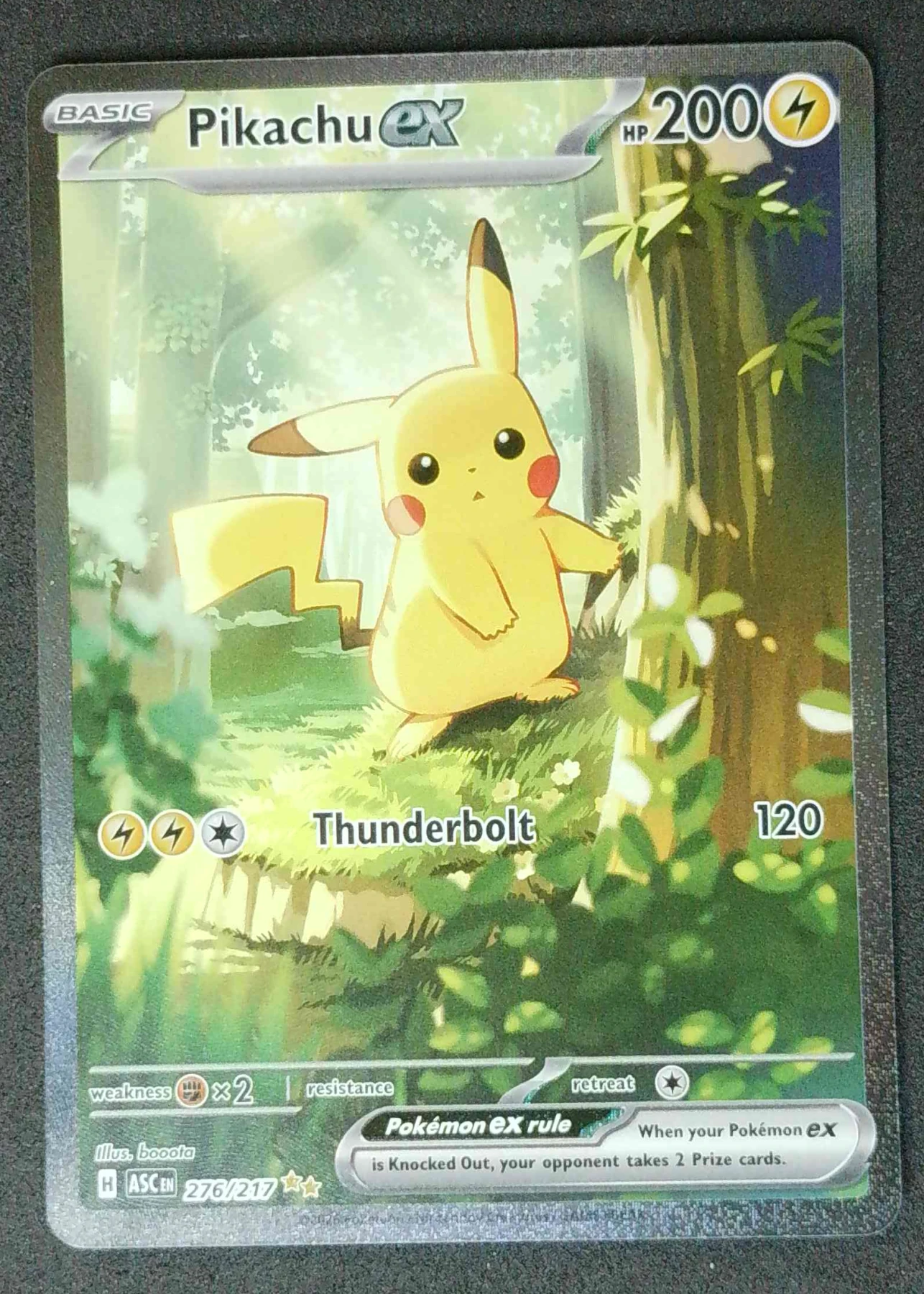Pikachu ex 276/217 Ascended Heroes front card photo in PokeToGrade pregrading report