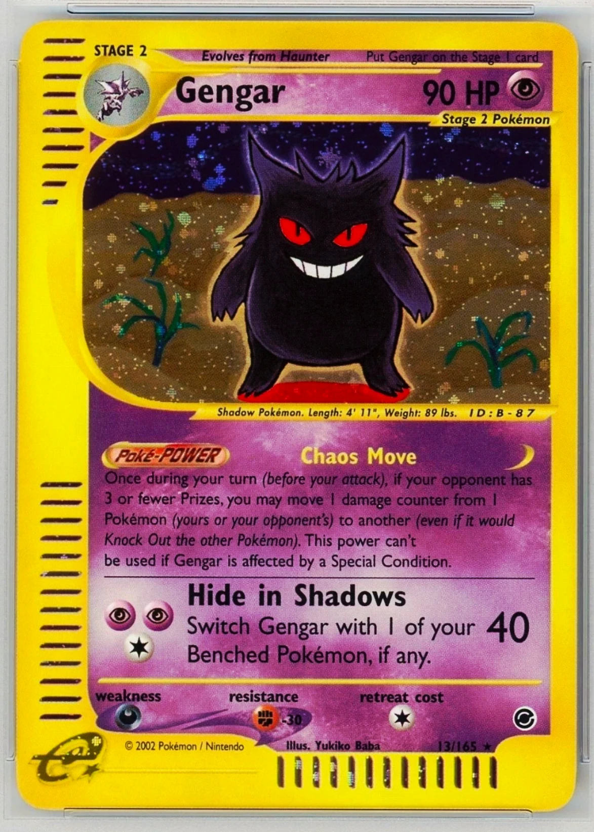 Gengar 013/165 Expedition Base Set front card photo in PokeToGrade pregrading report