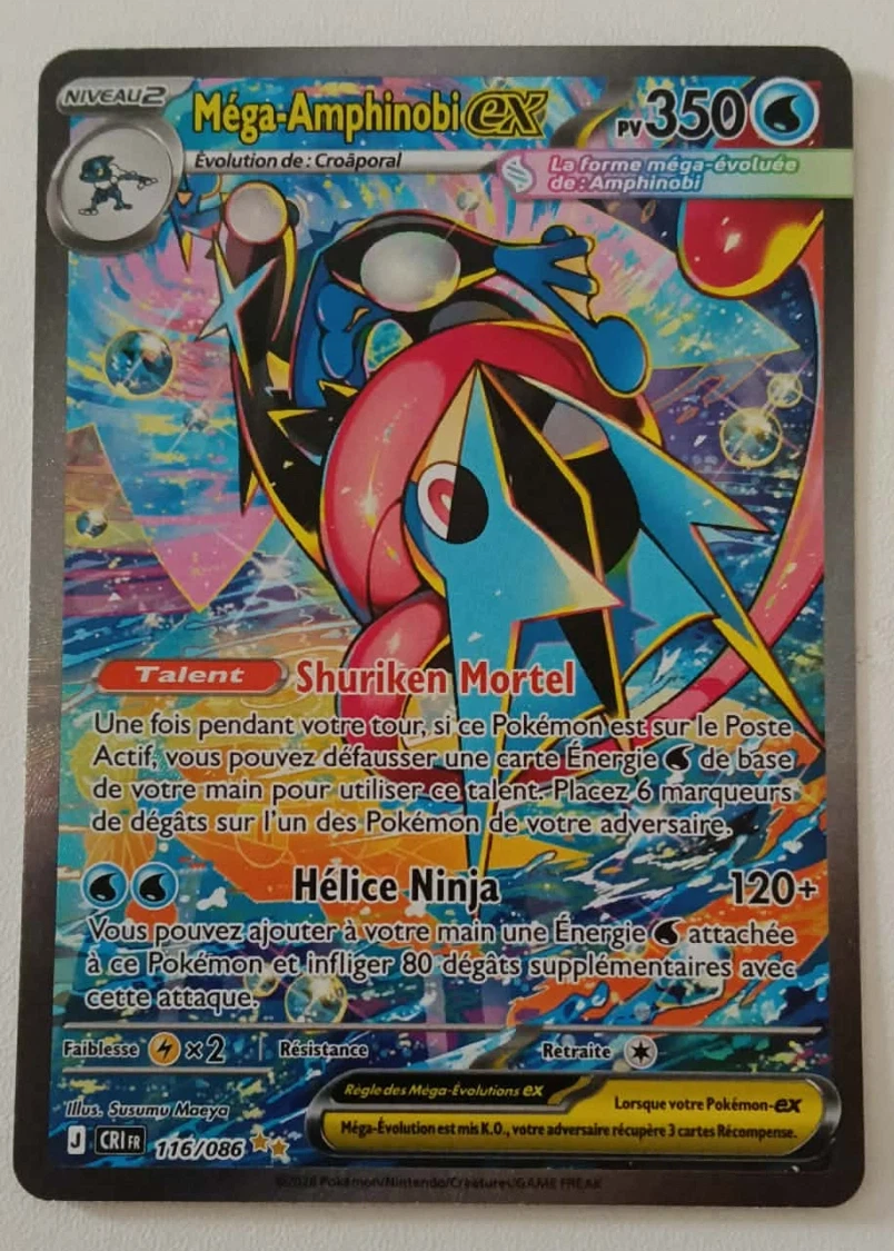 Mega Greninja ex 116/86 Chaos Rising front card photo in PokeToGrade pregrading report