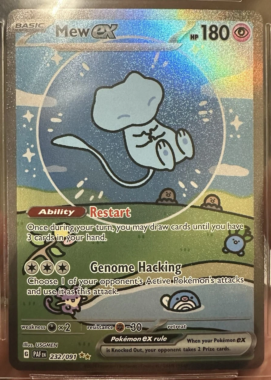 Mew ex 232/91 Paldean Fates front card photo in PokeToGrade pregrading report
