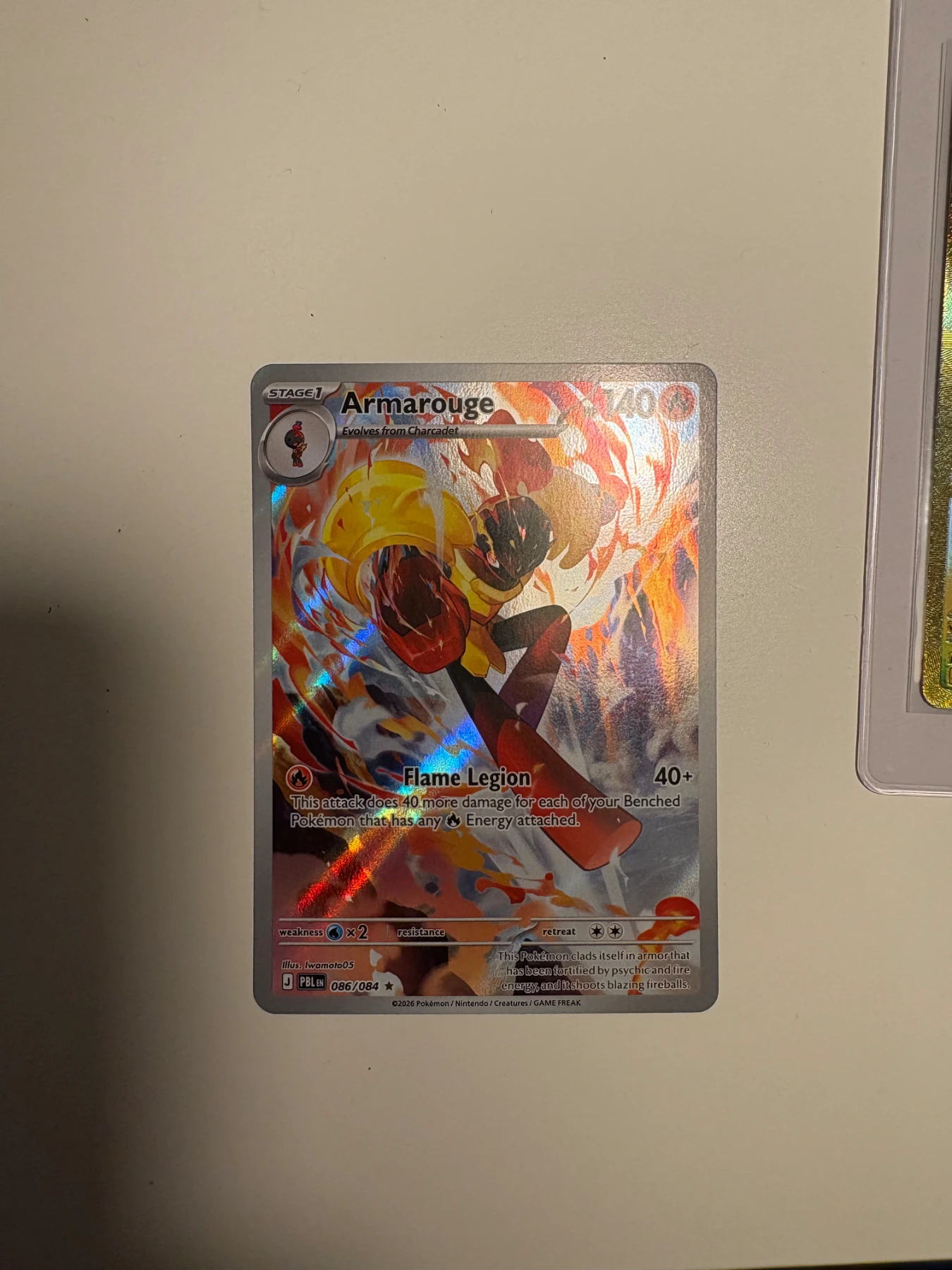 Armarouge 086/84 Pitch Black front card photo in PokeToGrade pregrading report