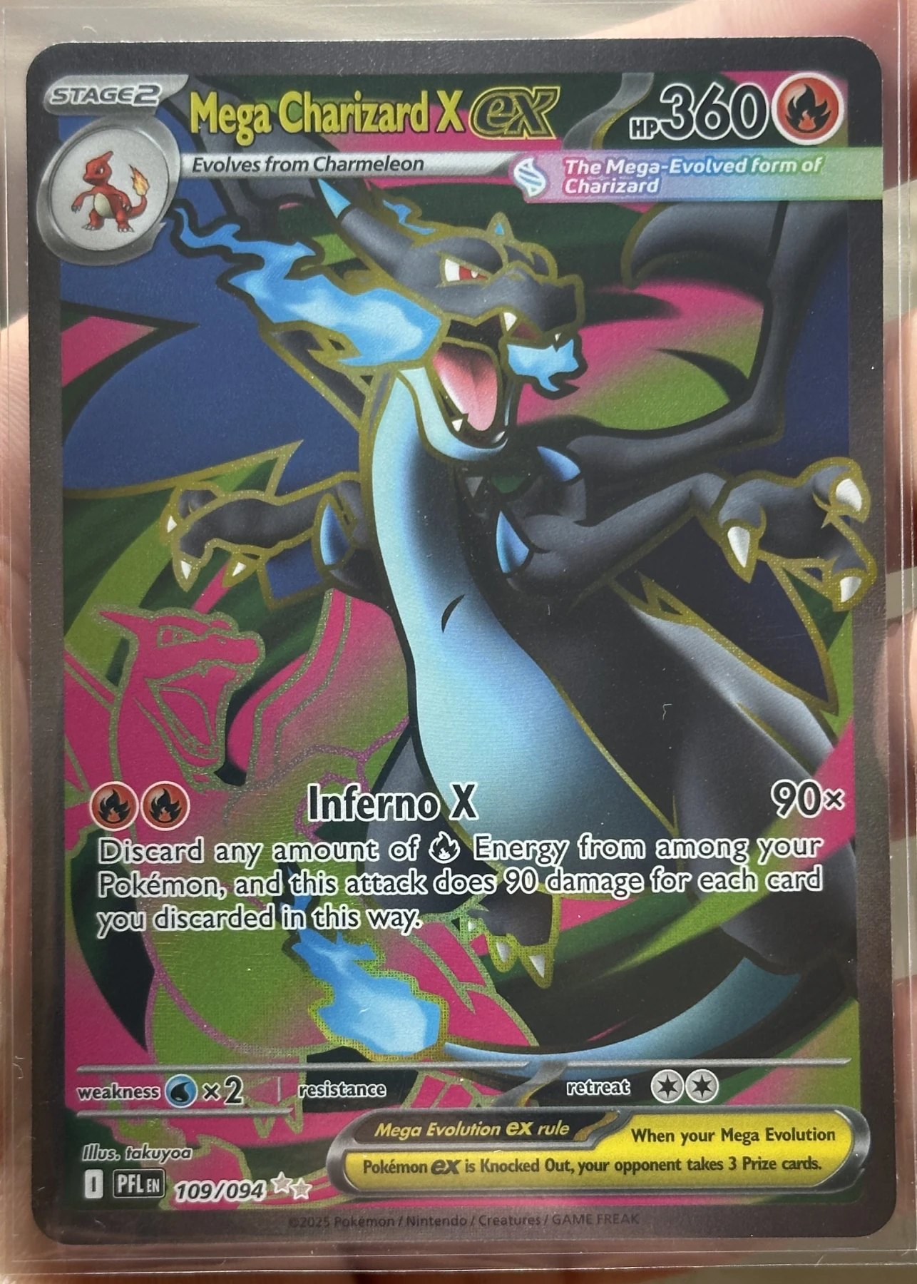 Mega Charizard X ex 109/94 Phantasmal Flames front card photo in PokeToGrade pregrading report