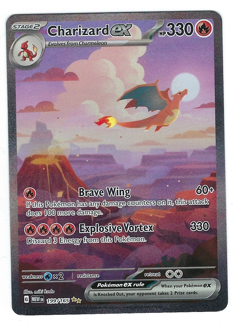 Charizard ex 199/165 151 front card photo in PokeToGrade pregrading report