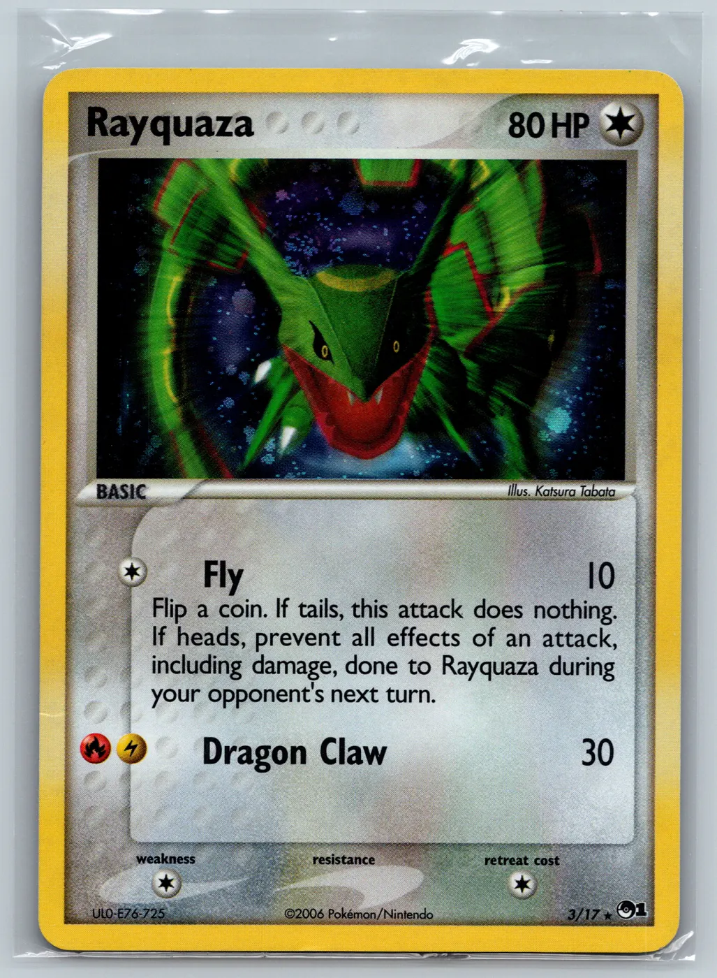Rayquaza 003/17 POP Series 1 front card photo in PokeToGrade pregrading report