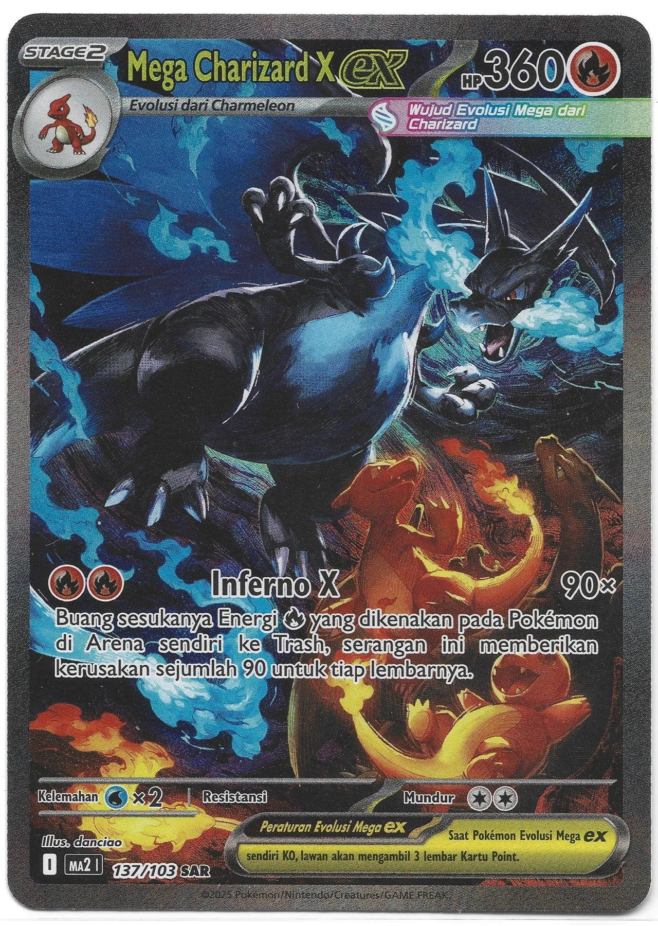 Mega Charizard X ex 125/94 Phantasmal Flames front card photo in PokeToGrade pregrading report