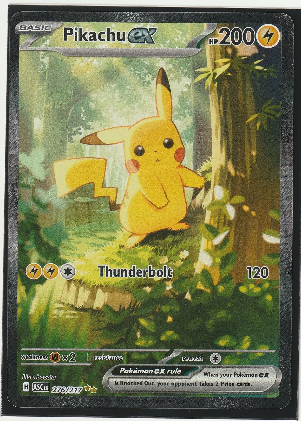 Pikachu ex 276/217 Ascended Heroes front card photo in PokeToGrade pregrading report