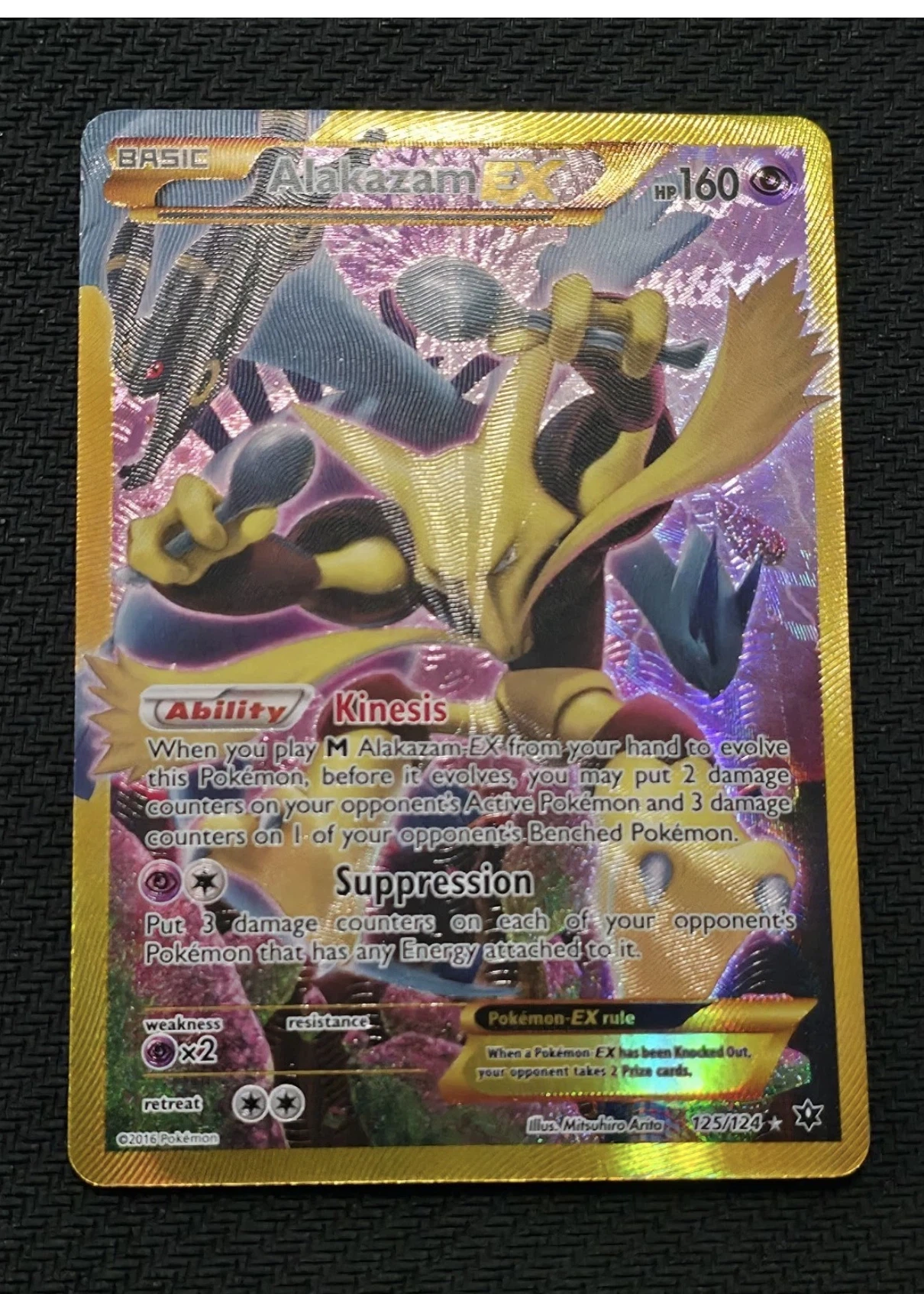 Alakazam EX 125/124 Fates Collide front card photo in PokeToGrade pregrading report