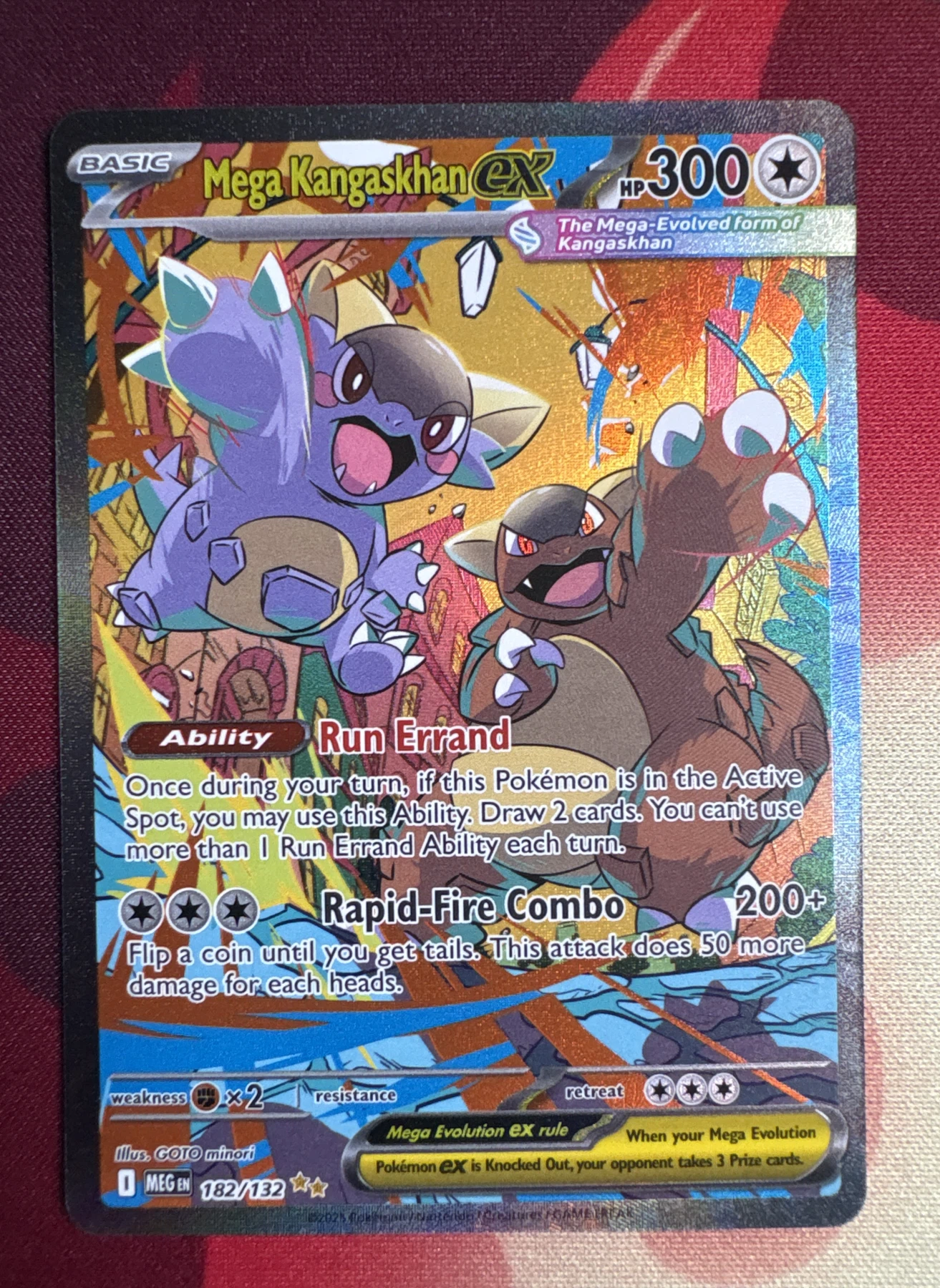 Mega Kangaskhan ex 182/132 Mega Evolution front card photo in PokeToGrade pregrading report
