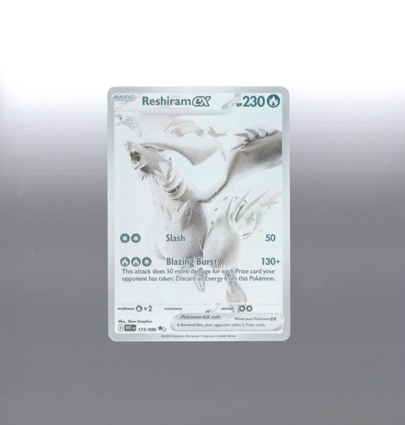 Reshiram ex 173/86 White Flare front card photo in PokeToGrade pregrading report