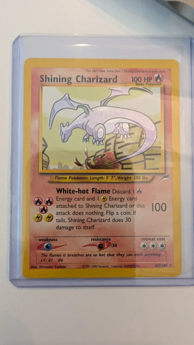 Shining Charizard 107/105 Neo Destiny front card photo in PokeToGrade pregrading report