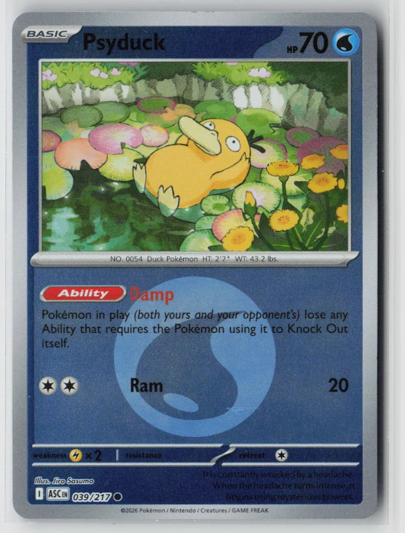 Psyduck 039/217 · Energy Holo Ascended Heroes front card photo in PokeToGrade pregrading report