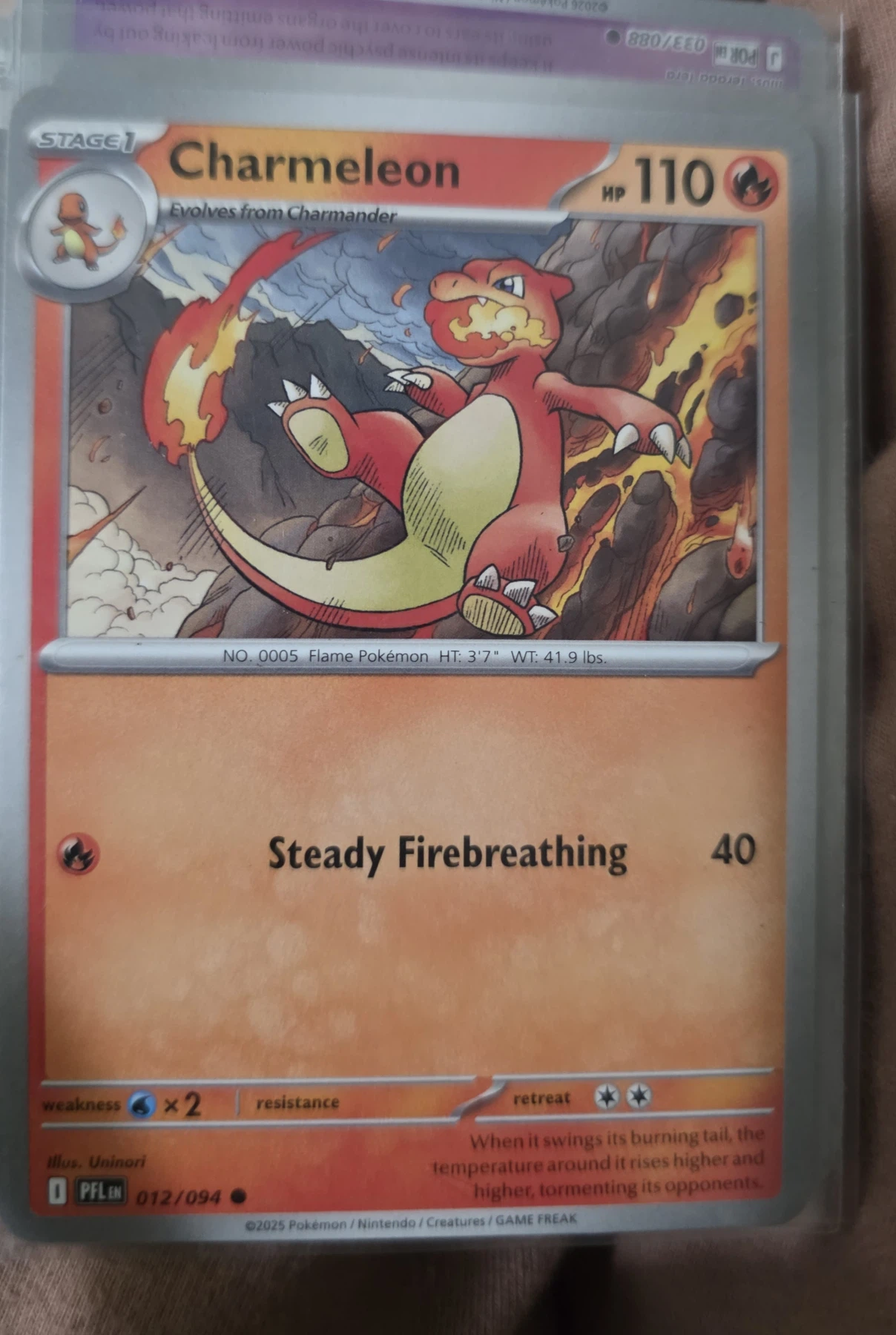 Charmeleon 012/94 Phantasmal Flames front card photo in PokeToGrade pregrading report