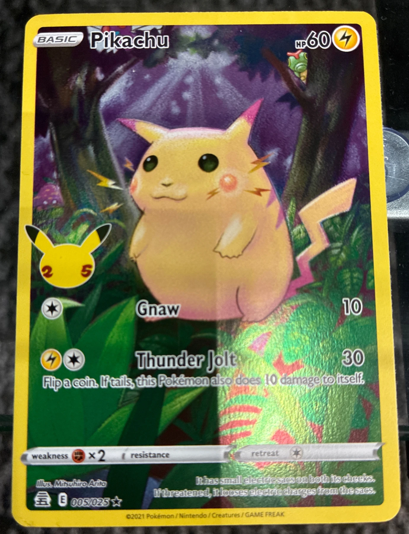 Pikachu 005/25 Celebrations front card photo in PokeToGrade pregrading report