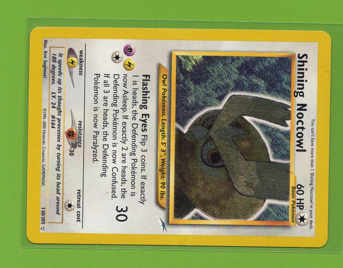 Shining Noctowl 110/105 Neo Destiny front card photo in PokeToGrade pregrading report