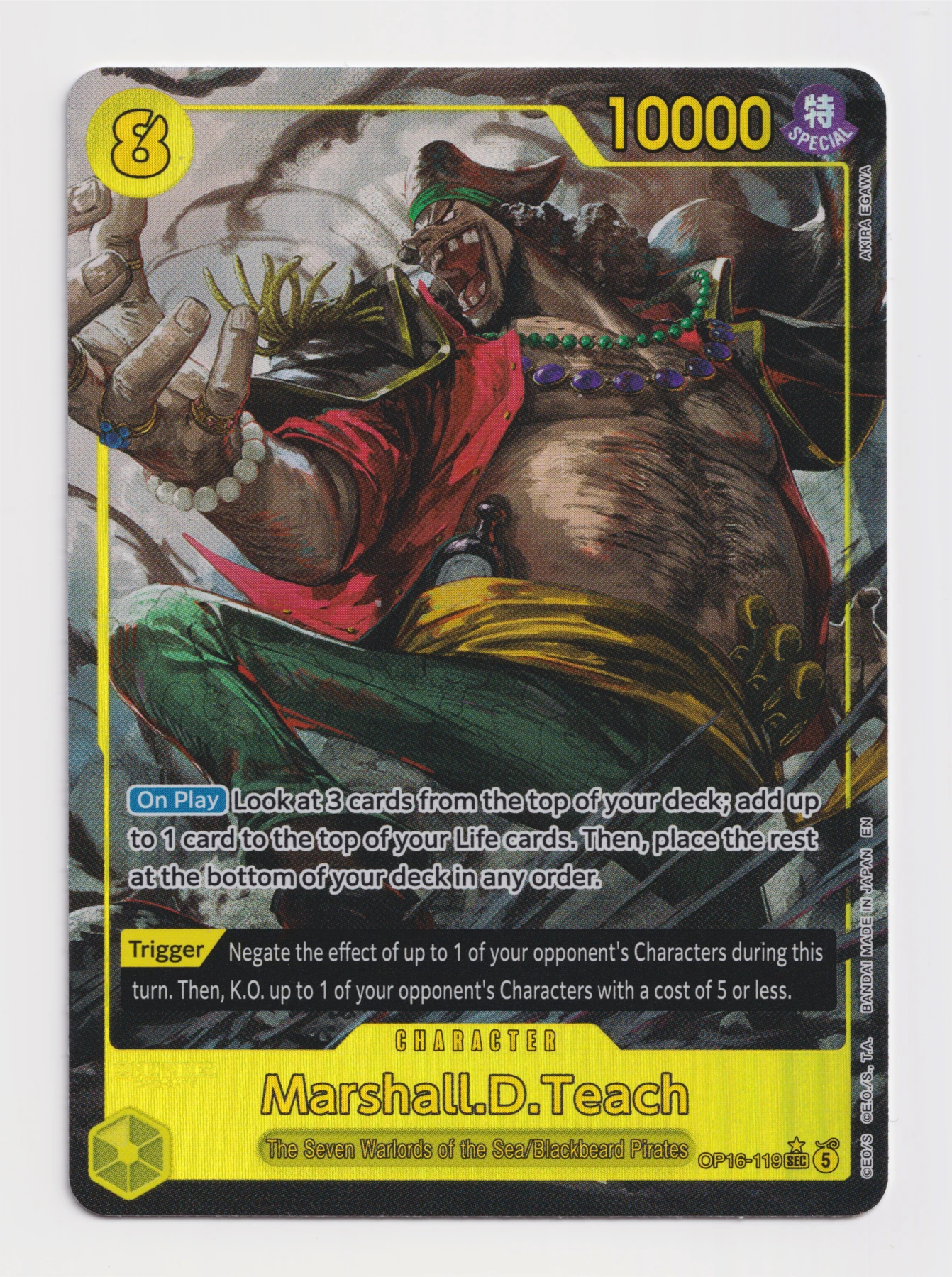 Marshall.D.Teach (OP16-119) OP16-119 The Time of Battle front card photo in PokeToGrade pregrading report