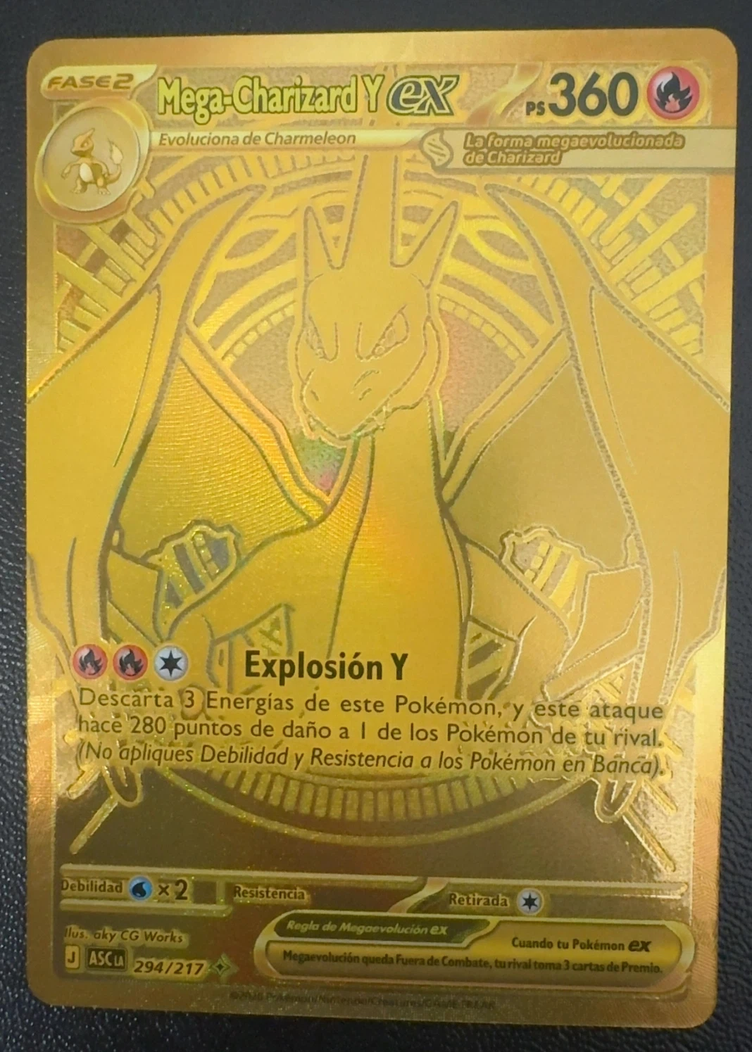 Mega Charizard Y ex 294/217 Ascended Heroes front card photo in PokeToGrade pregrading report