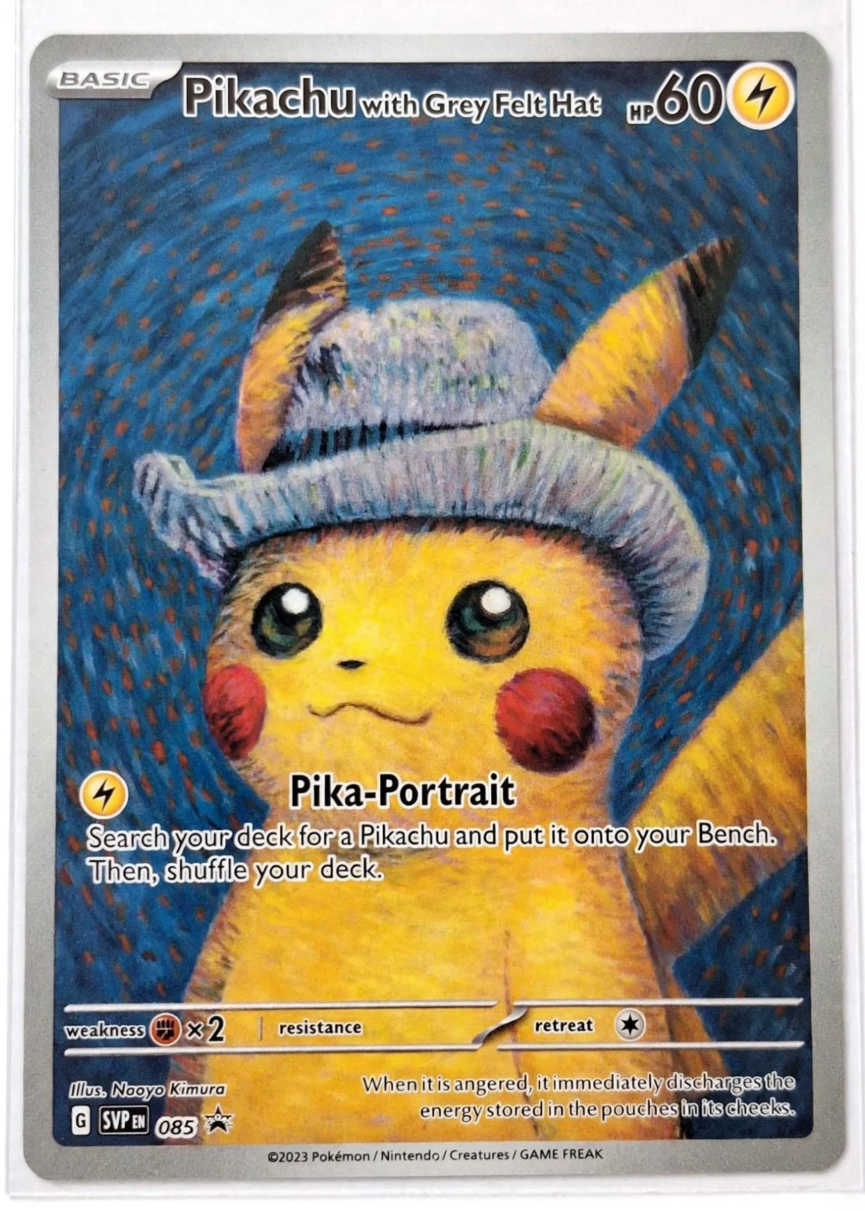 Pikachu with Grey Felt Hat 085/225 SVP Black Star Promos front card photo in PokeToGrade pregrading report