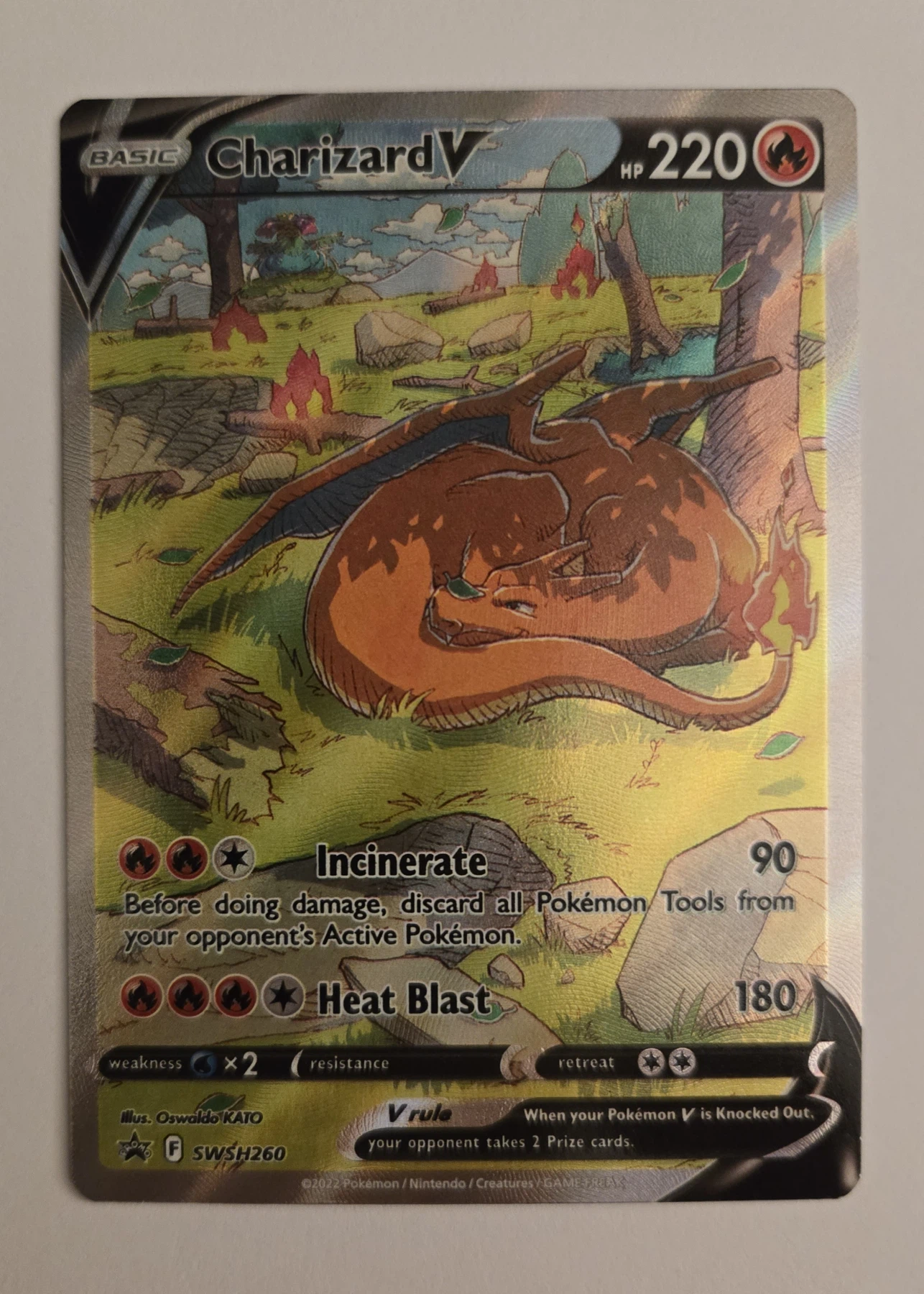 Charizard V SWSH260/307 SWSH Black Star Promos front card photo in PokeToGrade pregrading report