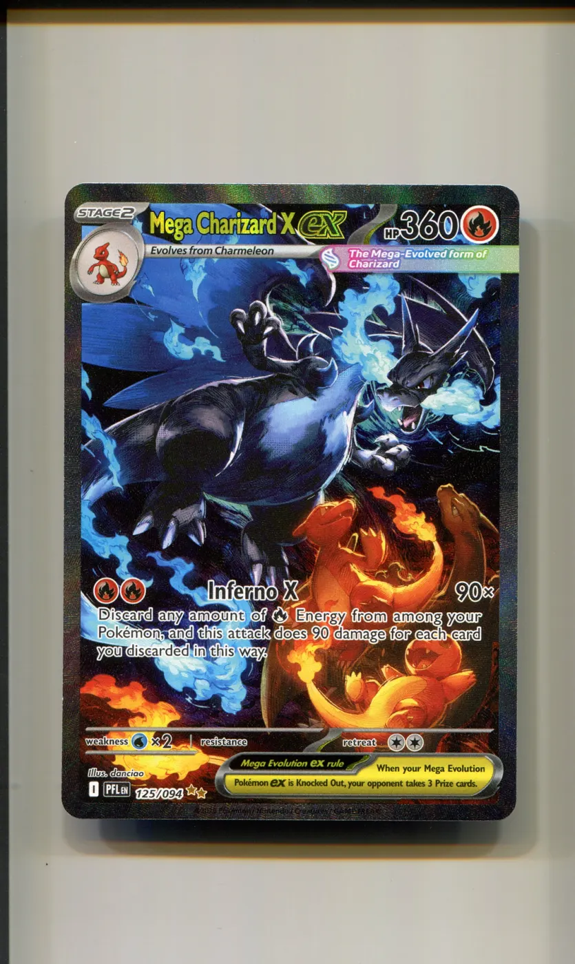 Mega Charizard X ex 125/94 Phantasmal Flames front card photo in PokeToGrade pregrading report