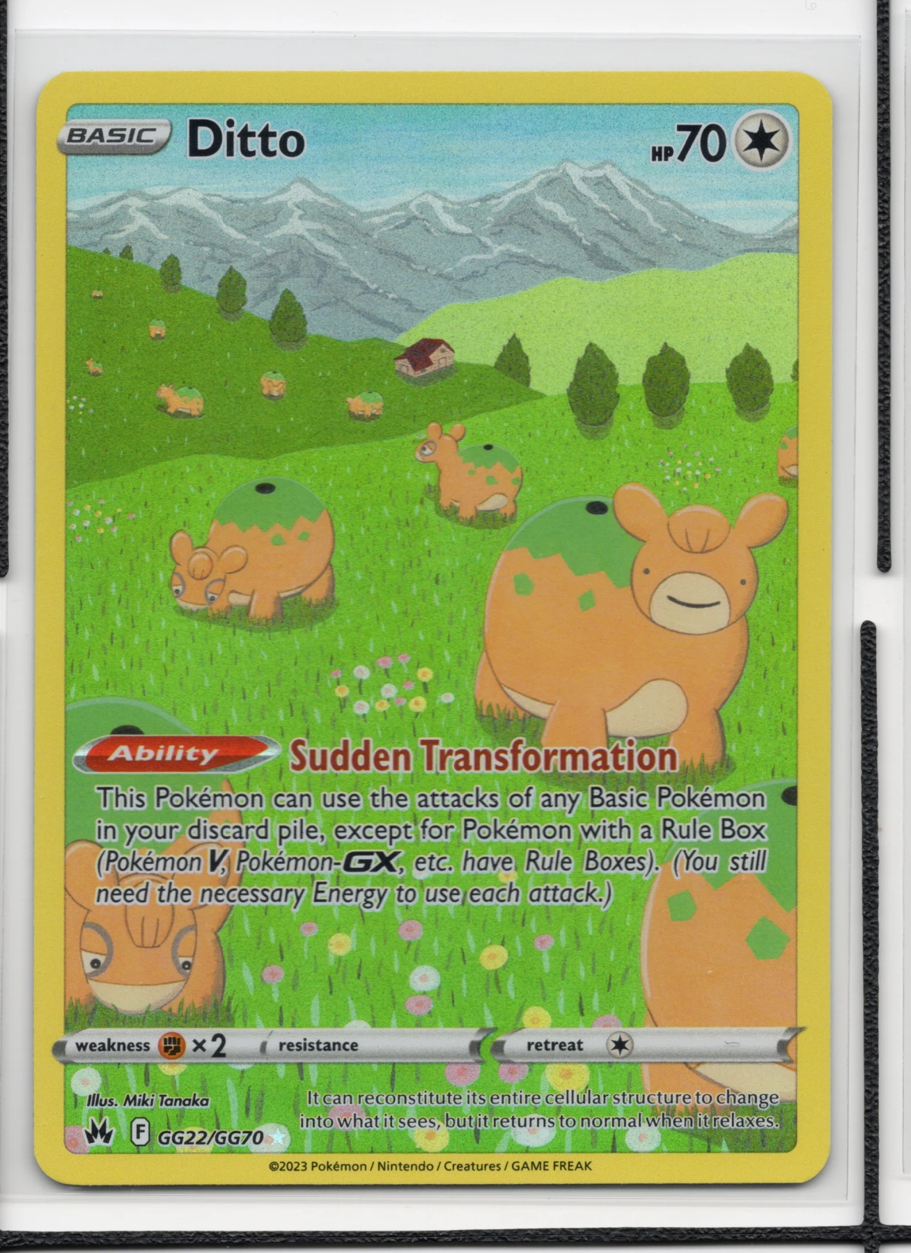 Ditto GG22/159 Crown Zenith front card photo in PokeToGrade pregrading report