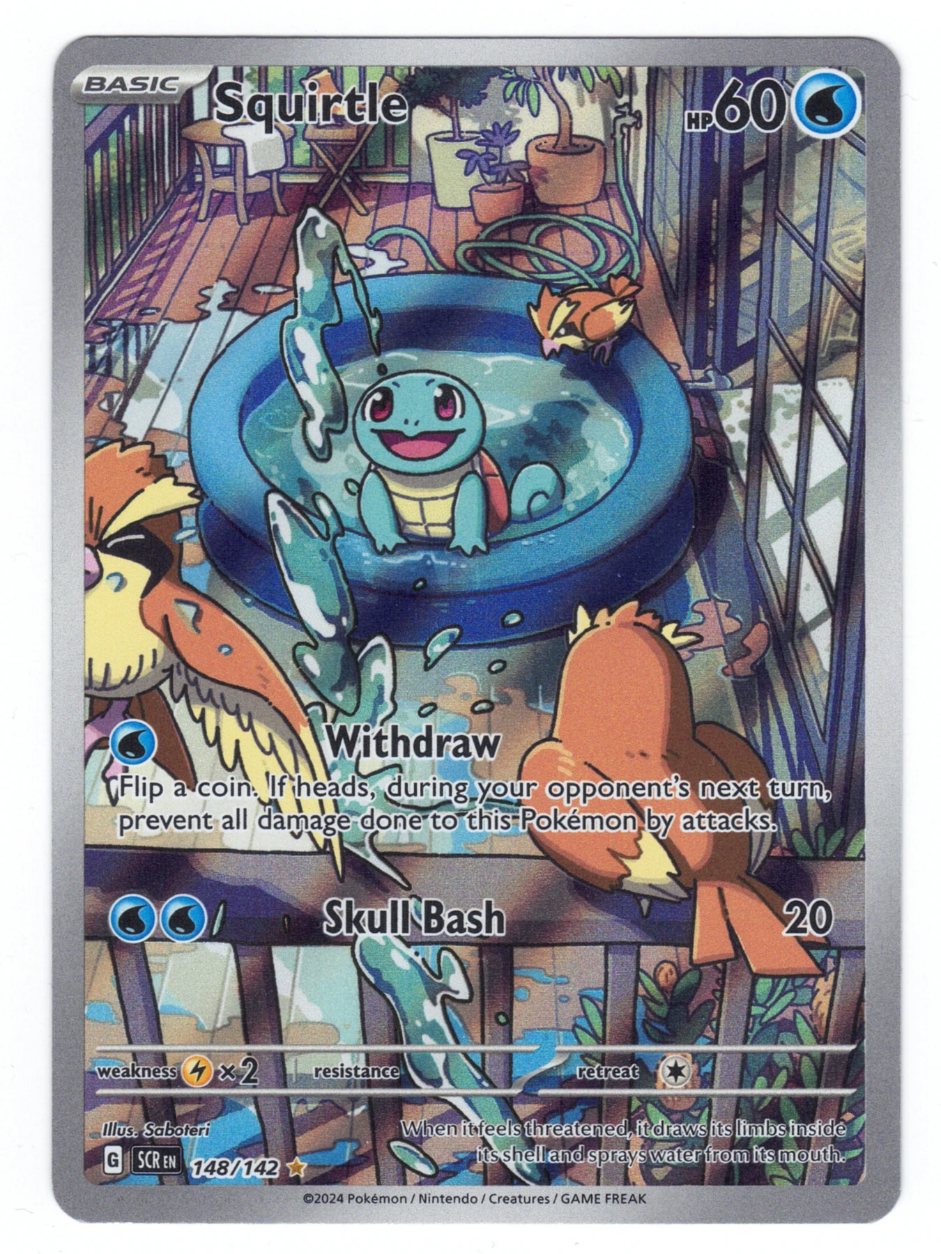 Squirtle 148/142 Stellar Crown front card photo in PokeToGrade pregrading report