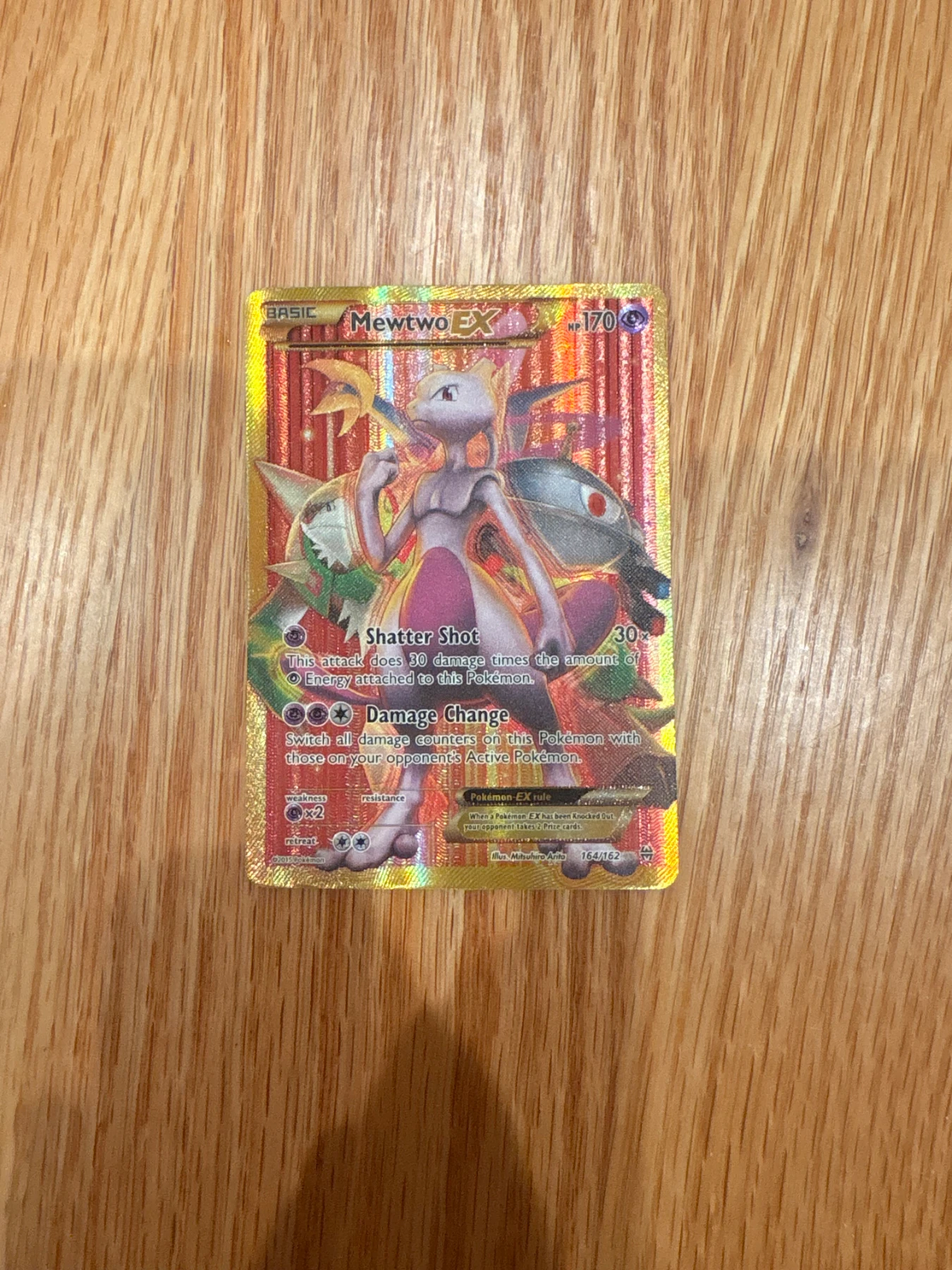 Mewtwo EX 164/162 BREAKthrough front card photo in PokeToGrade pregrading report