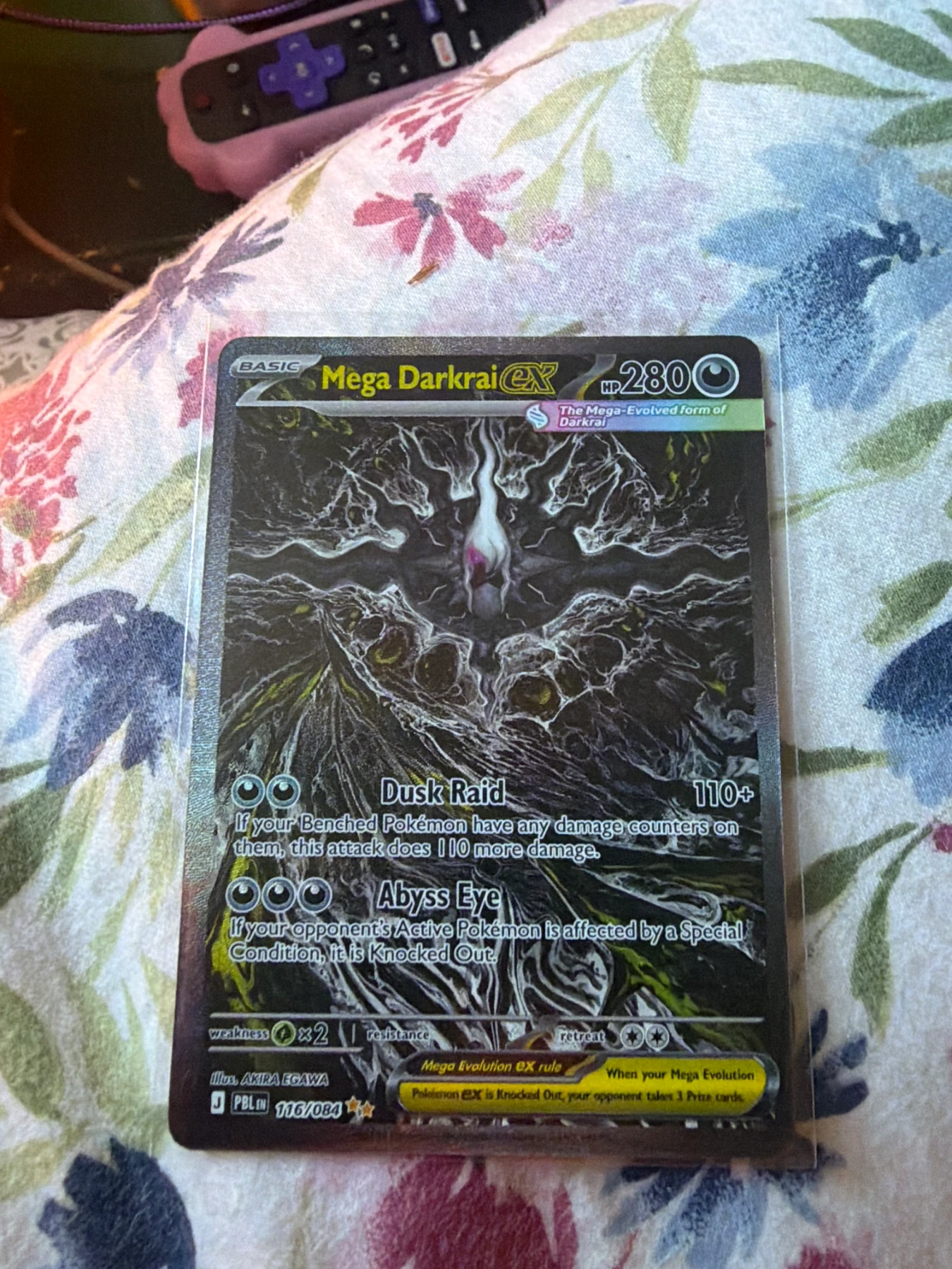 Mega Darkrai ex 116/84 Pitch Black front card photo in PokeToGrade pregrading report