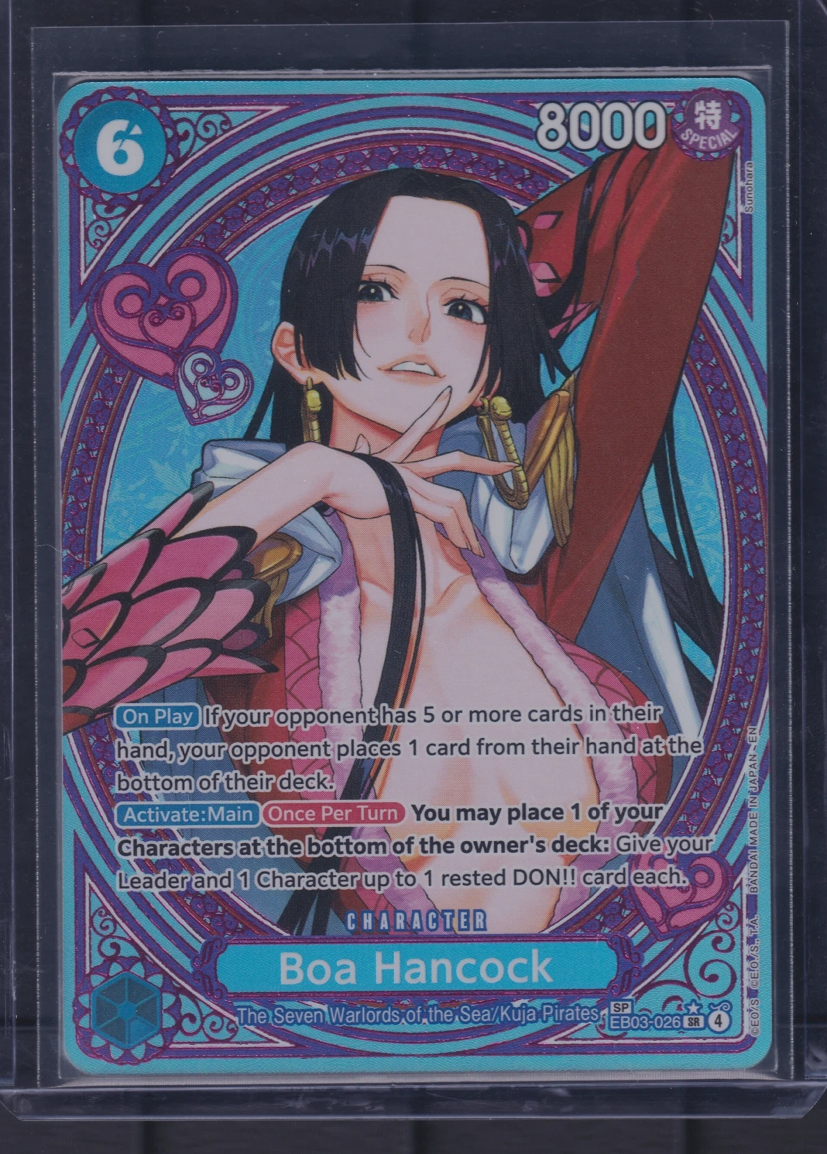 Boa Hancock EB03-026 Extra Booster: One Piece Heroines Edition front card photo in PokeToGrade pregrading report