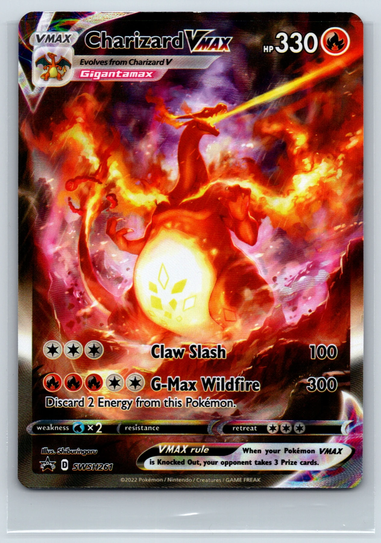 Charizard VMAX SWSH261/307 SWSH Black Star Promos front card photo in PokeToGrade pregrading report