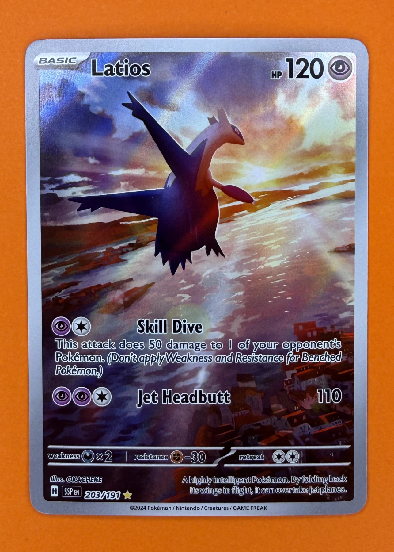 Latios 203/191 Surging Sparks front card photo in PokeToGrade pregrading report