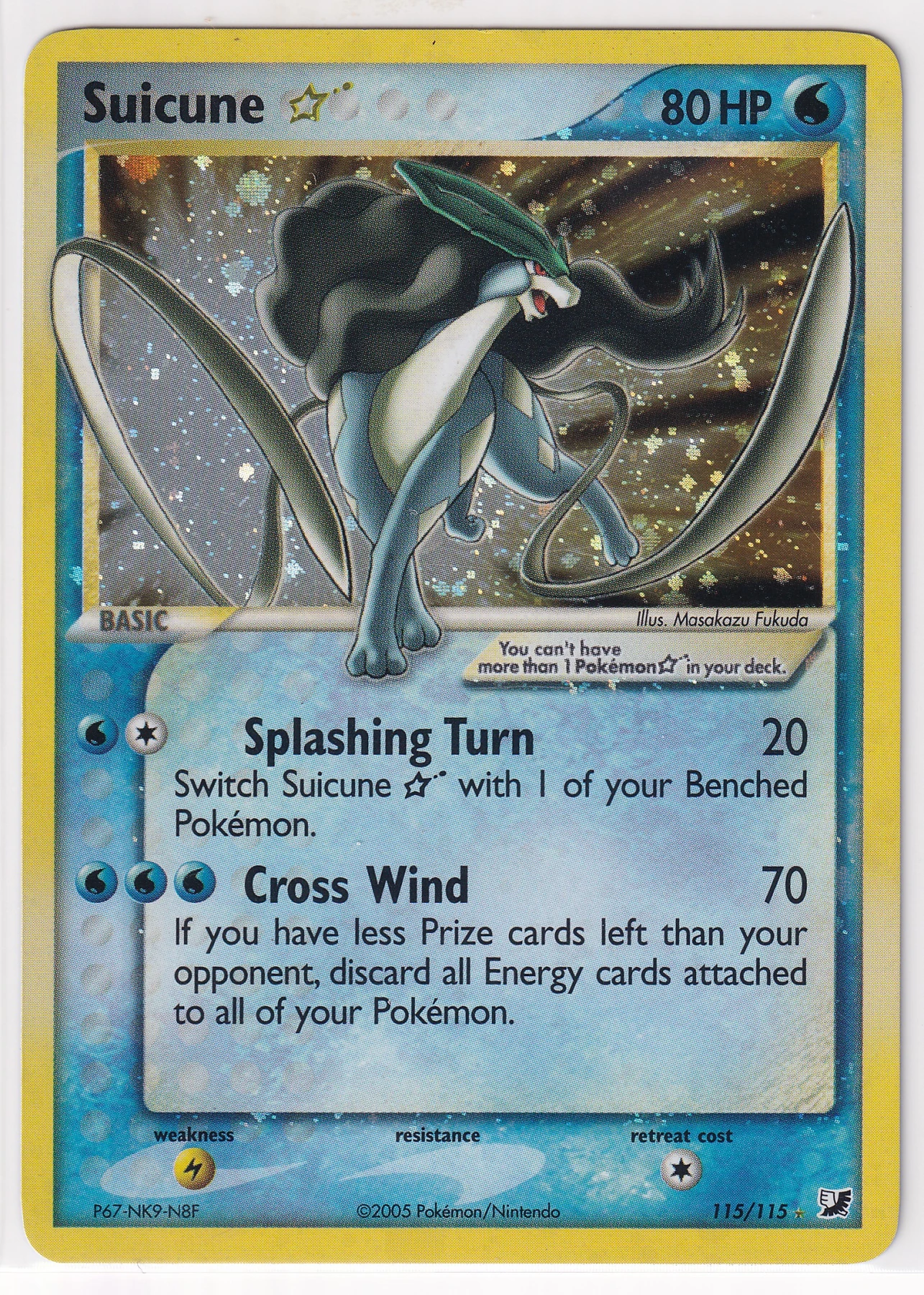 Suicune Star 115/115 Unseen Forces front card photo in PokeToGrade pregrading report